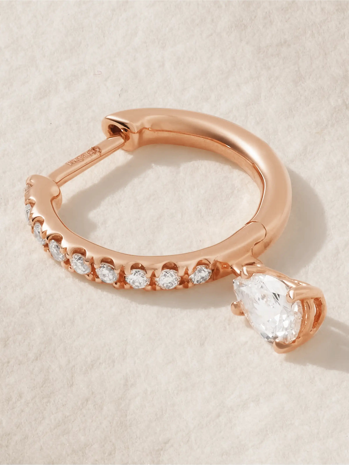 Huggies 18-karat Rose Gold Diamond Single Hoop Earring