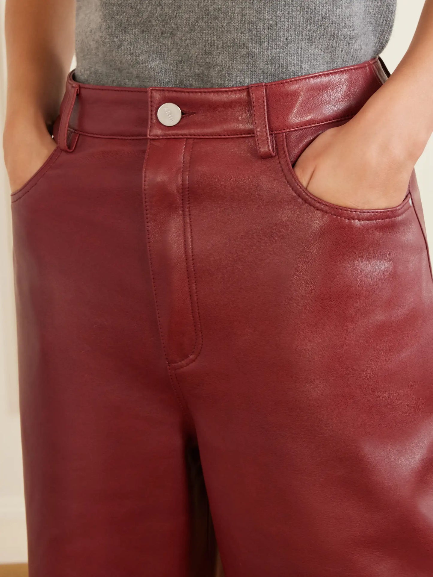 Leather Wide-leg Pants