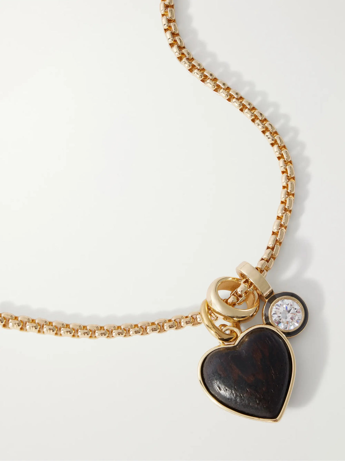 Roxanne Assoulin The Mini Simple Wood Heart Gold-tone Necklace