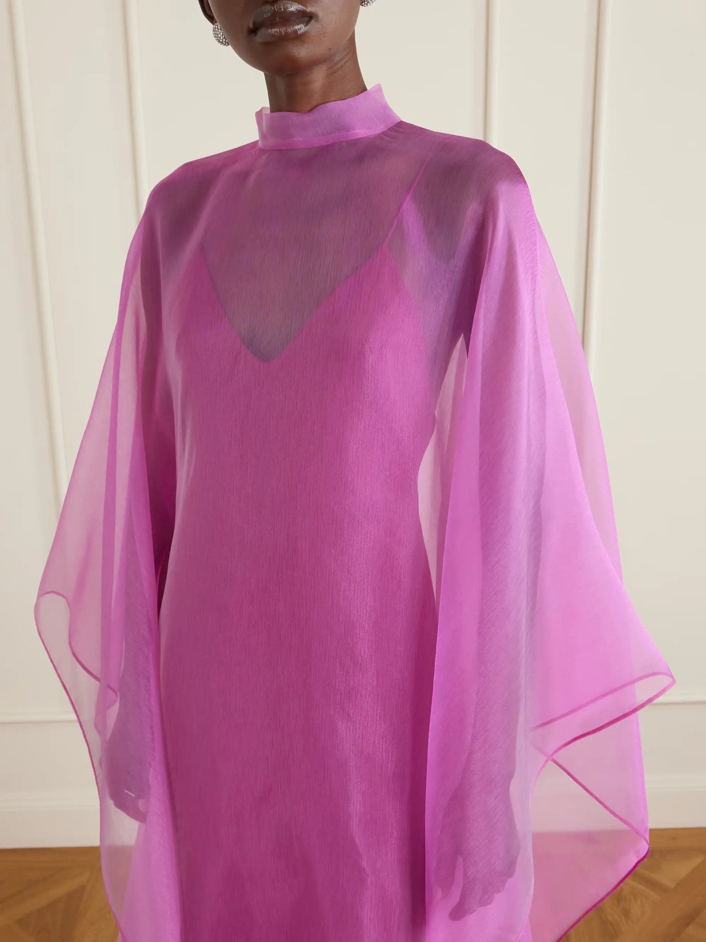 Sphinx Organza Turtleneck Gown