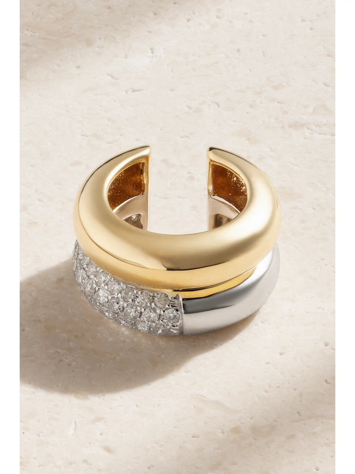 9-karat Yellow And White Gold Diamond Ear Cuff