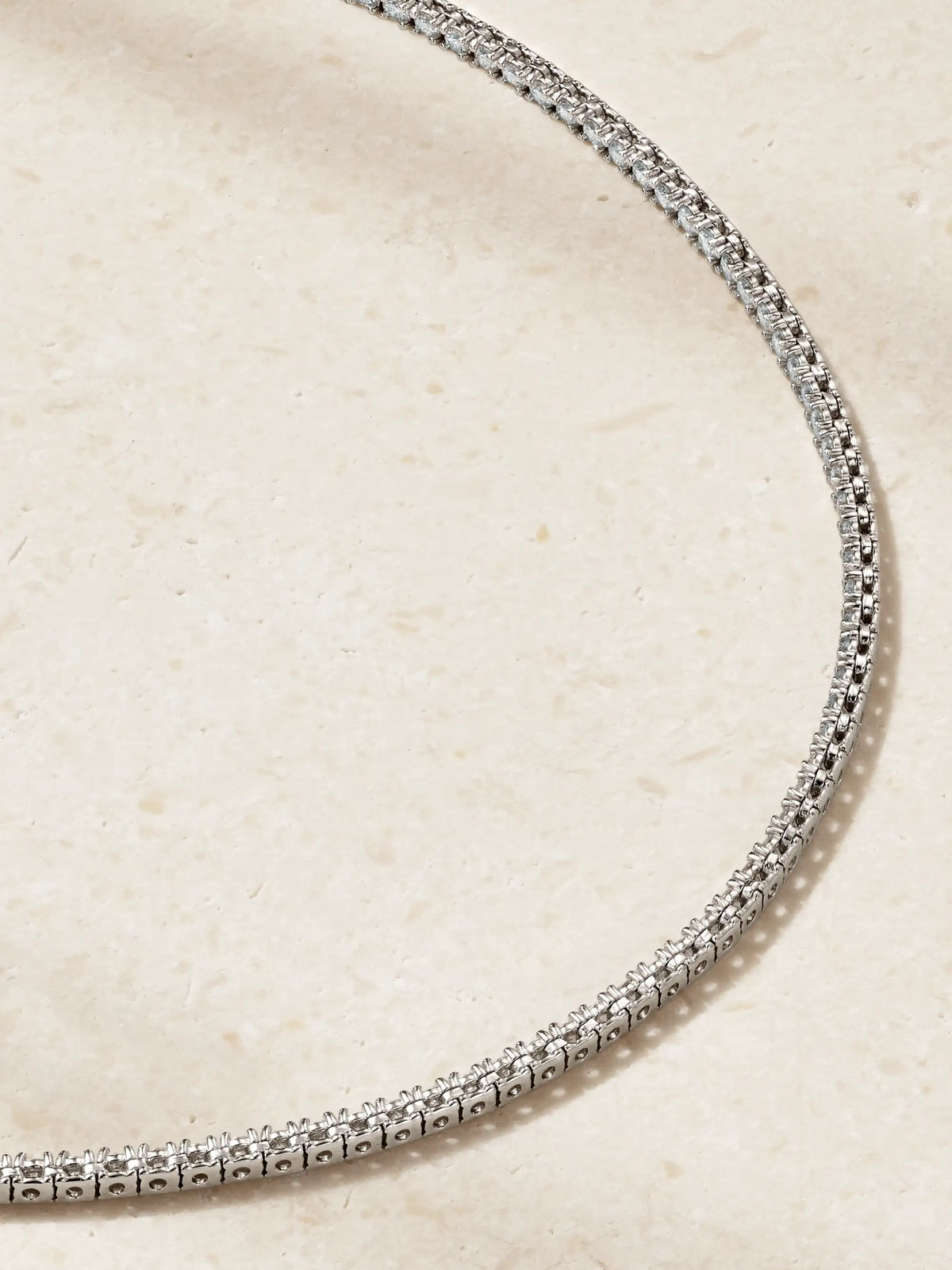 14-karat White Gold Diamond Tennis Necklace