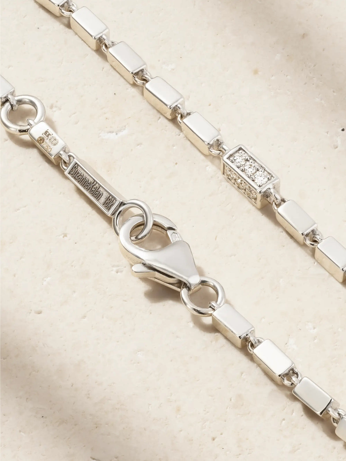 Block Chain 18-karat White Gold Diamond Bracelet