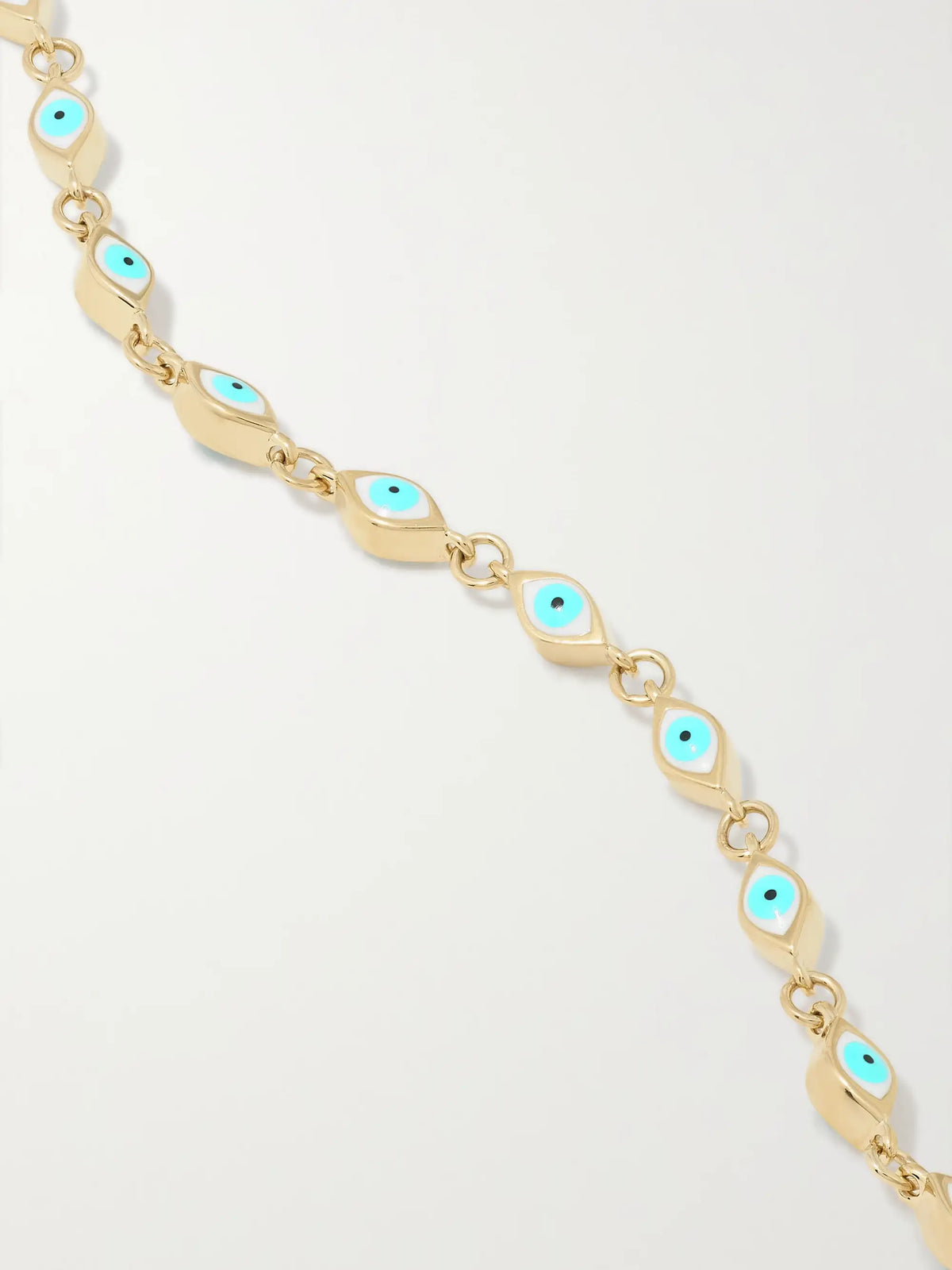 Mini Evil Eye 14-karat Gold And Enamel Bracelet