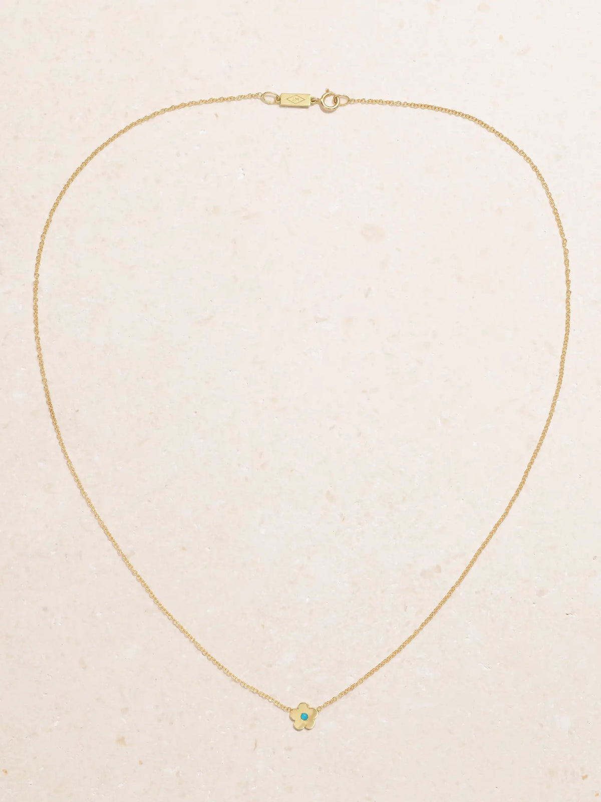 Mini Daisy 18-karat Gold Turquoise Necklace