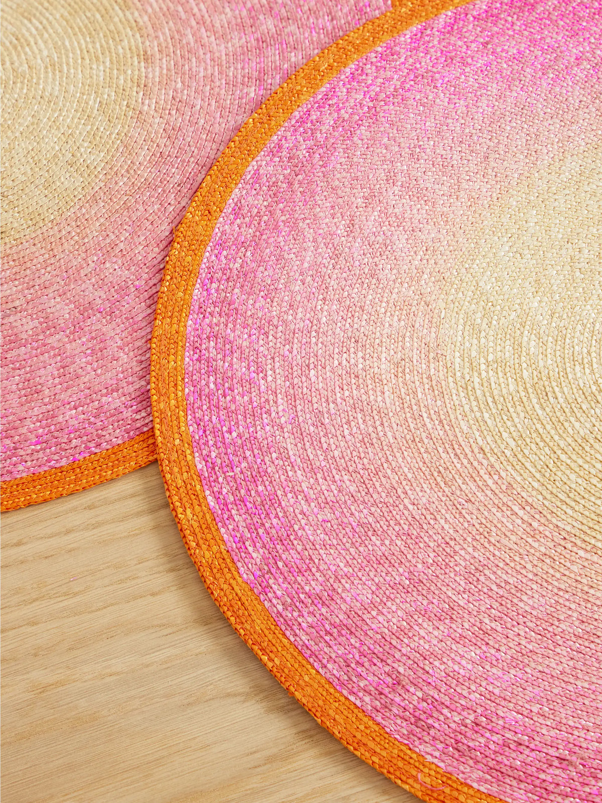 Sunset Set Of Two Painted Straw Placemats