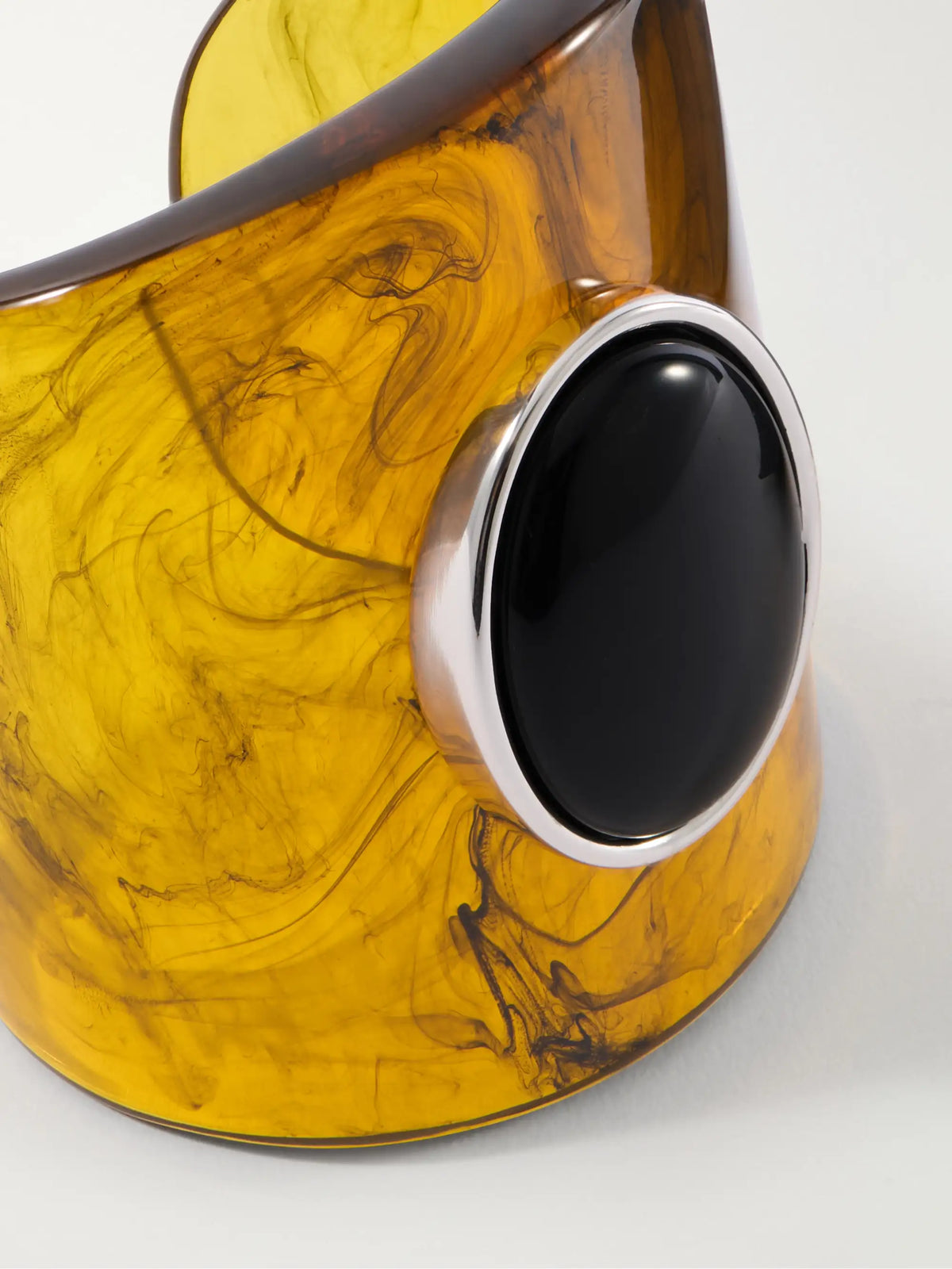Nera Rhodium-plated, Onyx And Resin Cuff