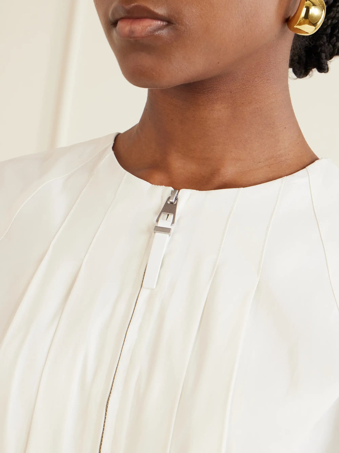 Risel Pleated Poplin Mini Dress