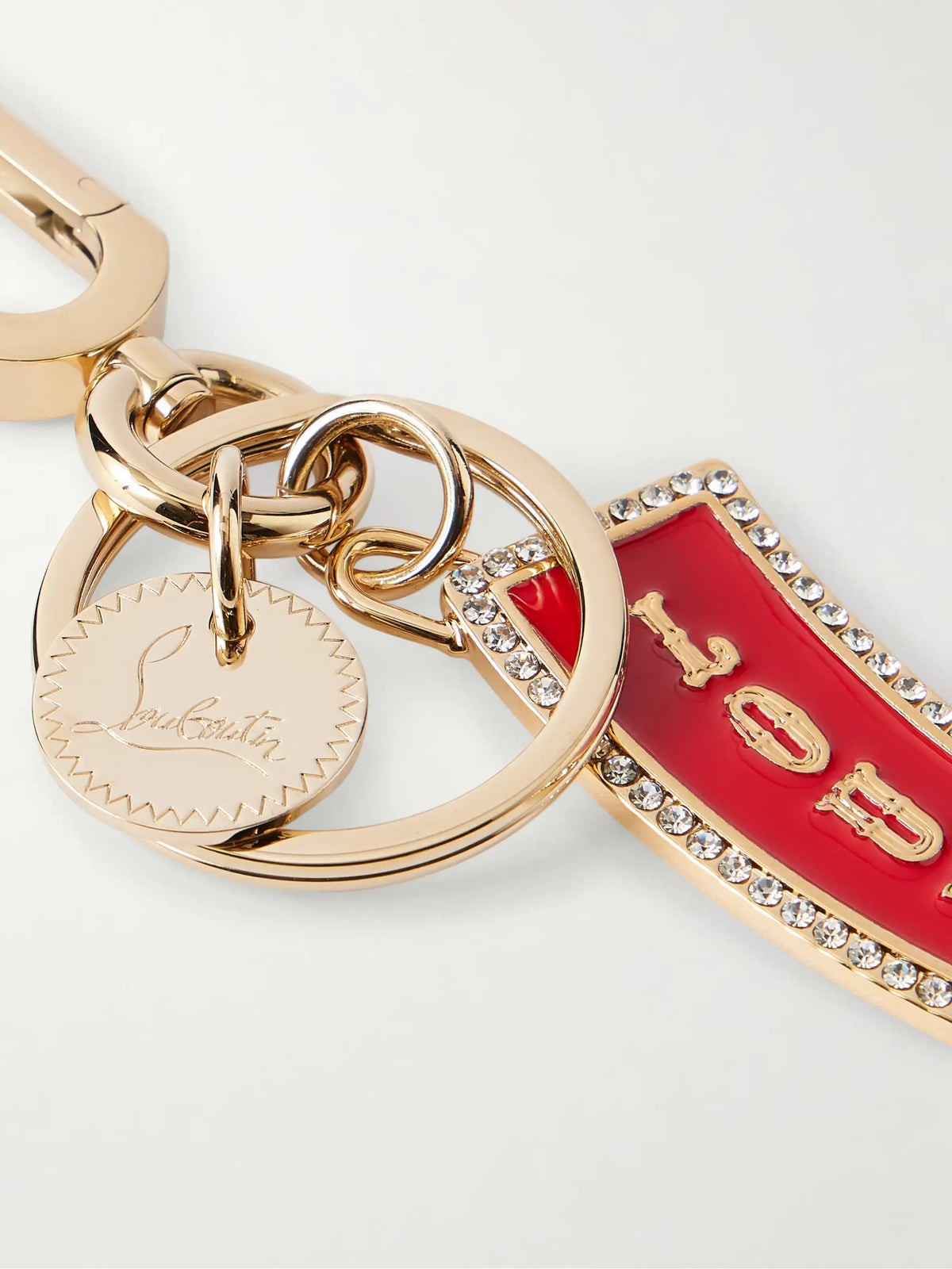 Gold-tone, Enamel And Crystal Keychain