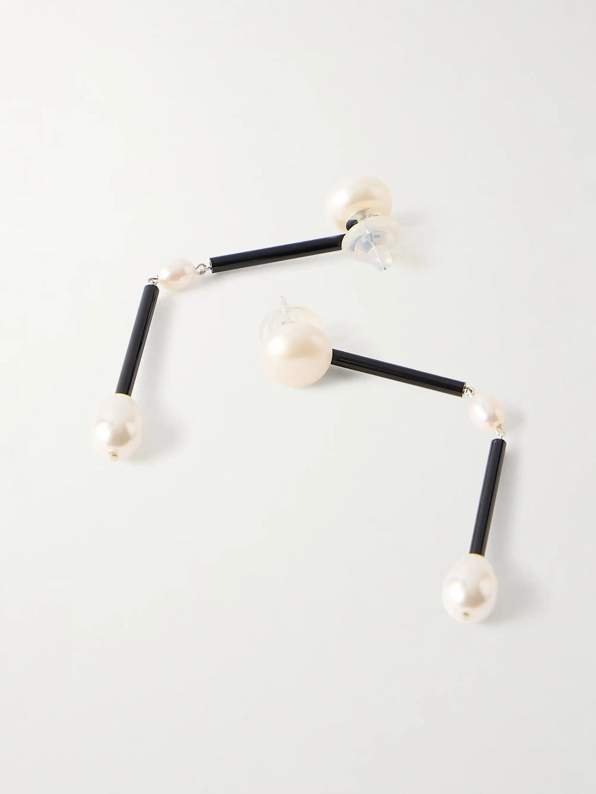 Medium Osiris Silver, Pearl And Glass Earrings