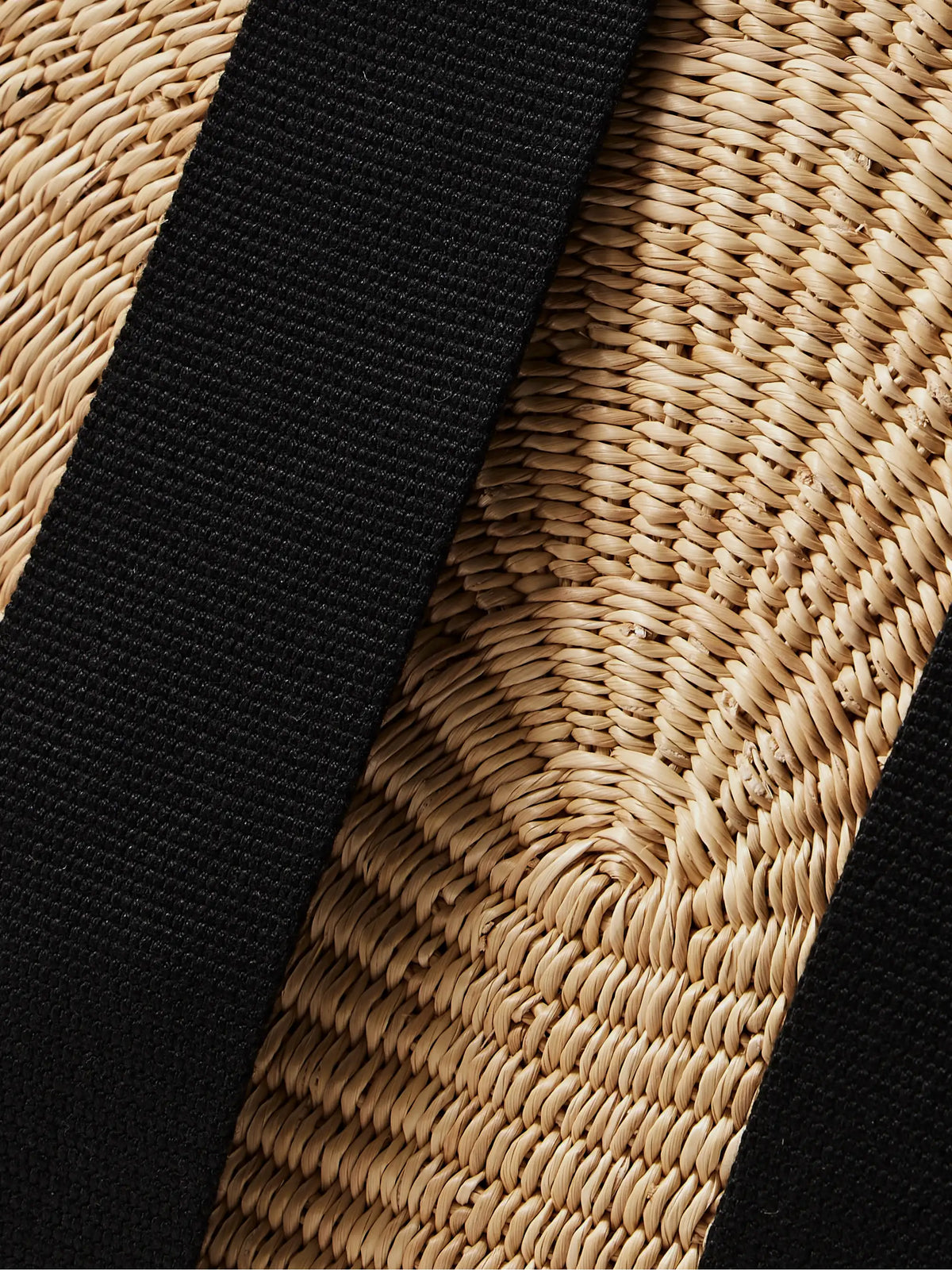 Mina Mini Canvas-trimmed Woven Straw Tote