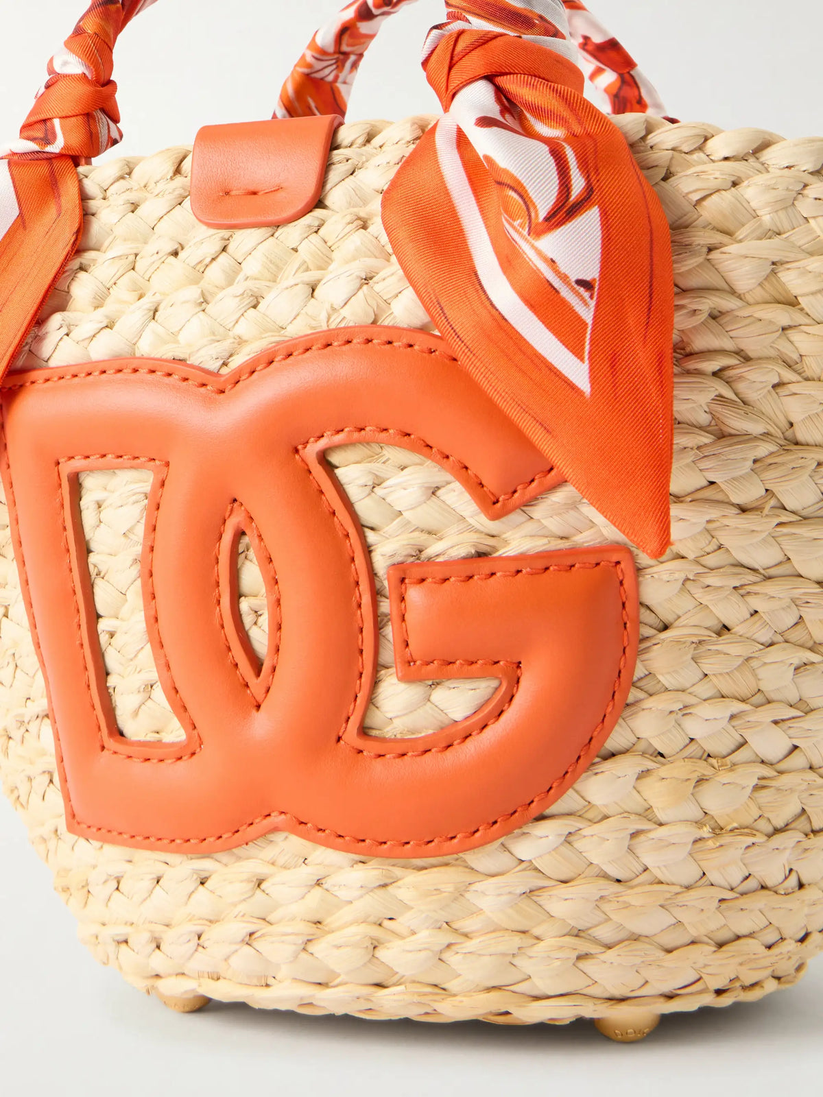 Kendra Logo-appliquéd Leather-trimmed Raffia Bucket Bag