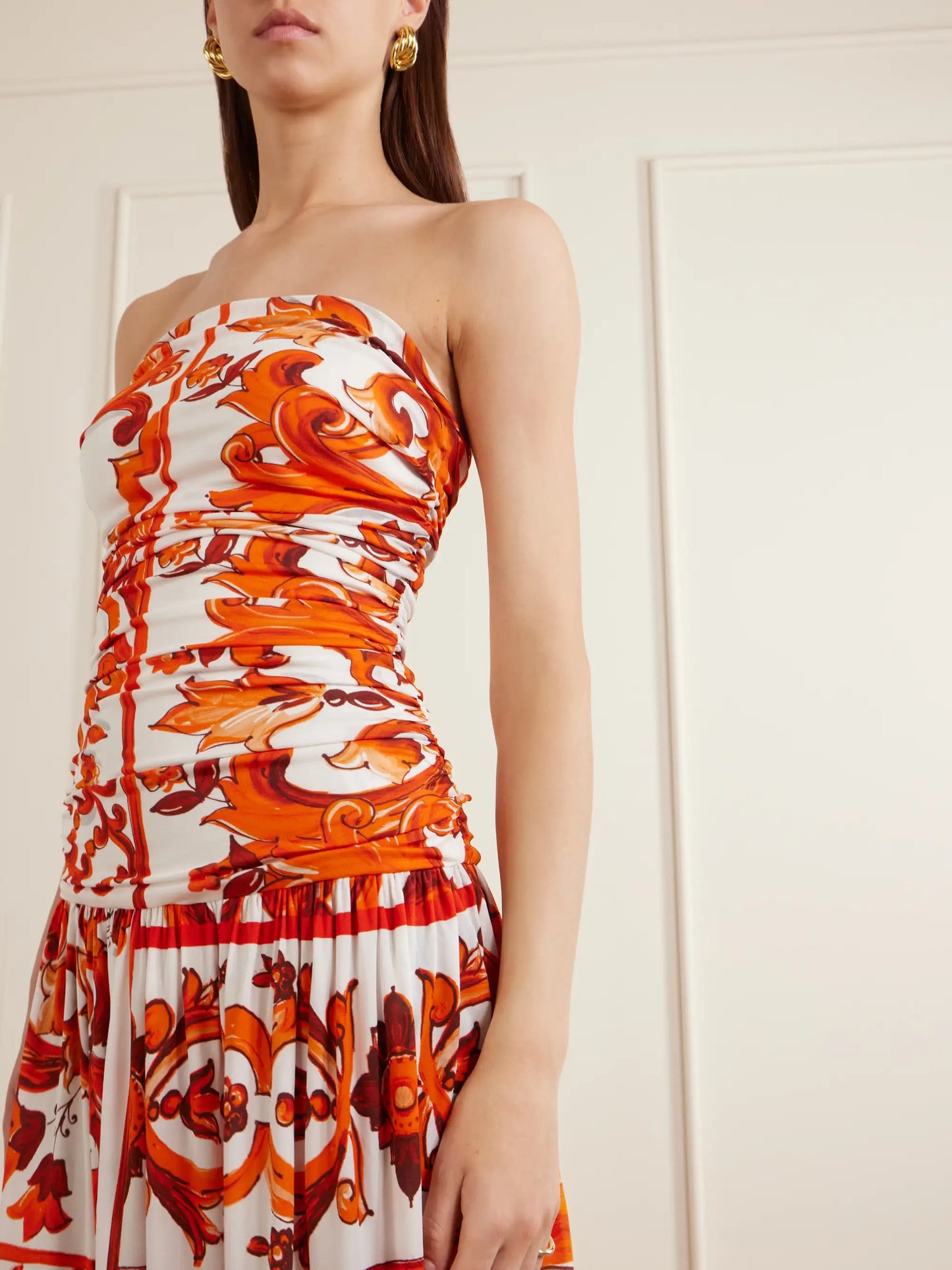 Printed Organza Maxi Dress