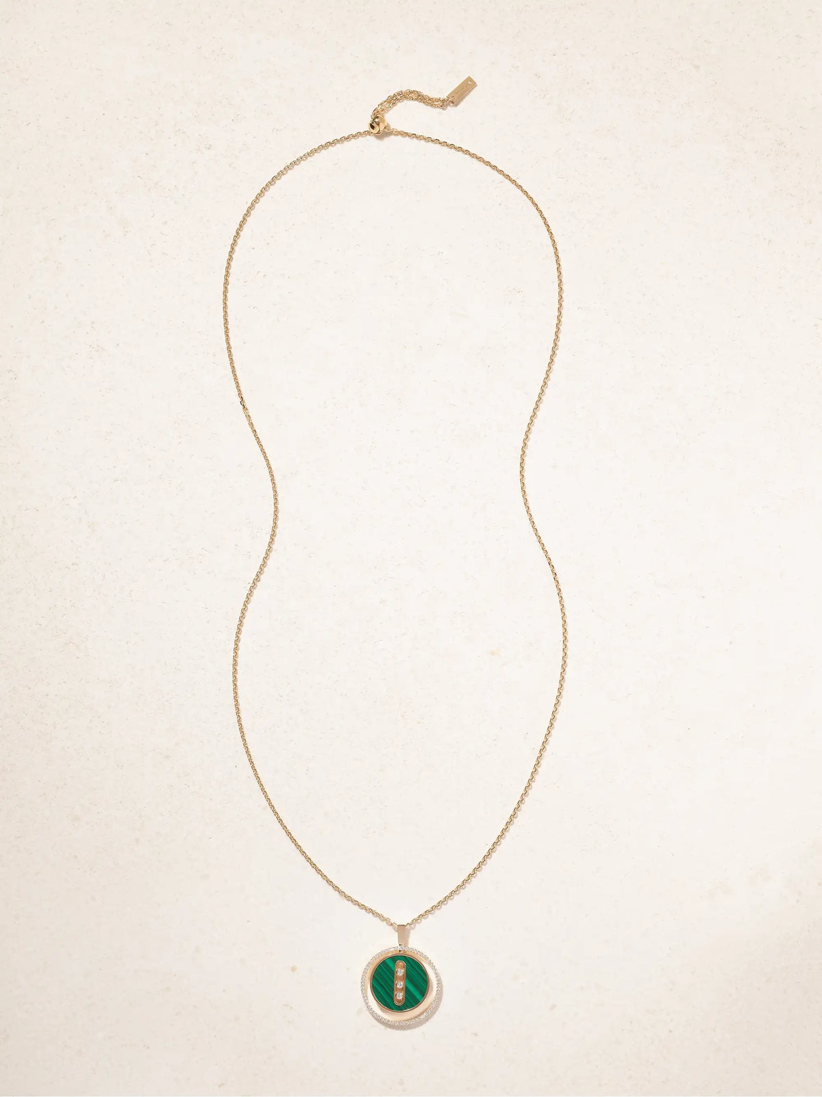Lucky Move 18-karat Gold, Malachite And Diamond Necklace