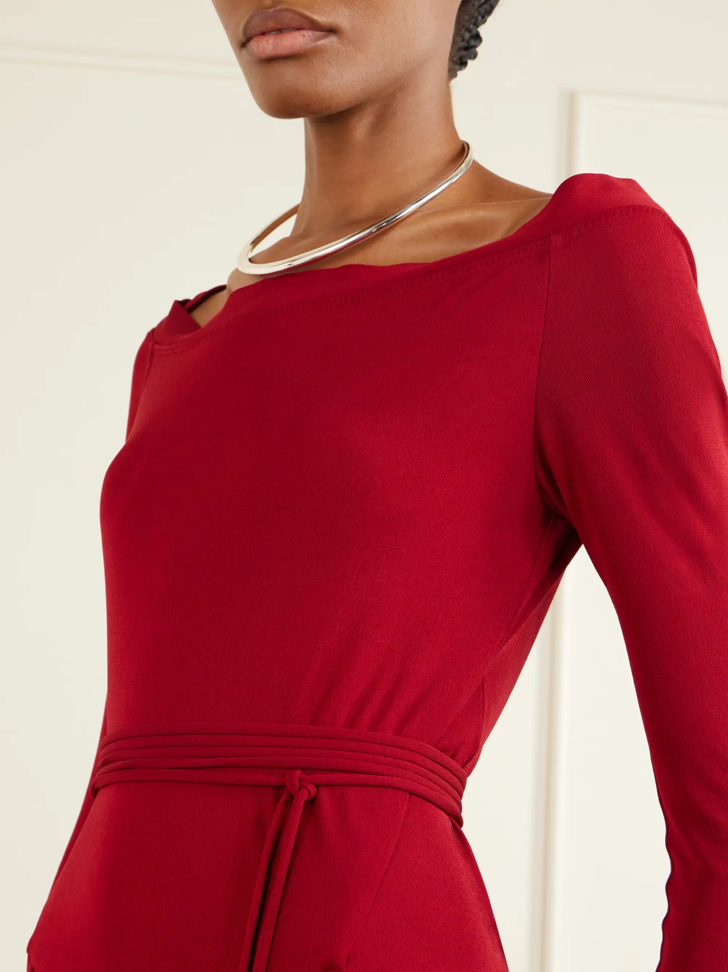 Jersey Pleated Maxi Dress