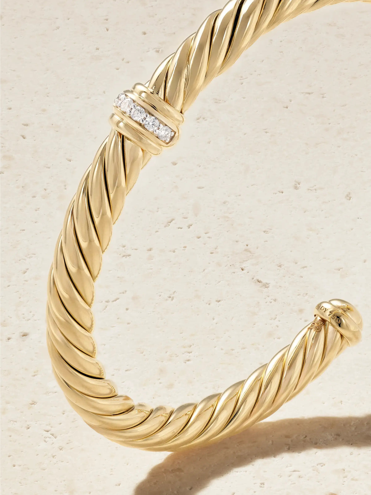 Cablespira Flex 18-karat Gold Diamond Cuff