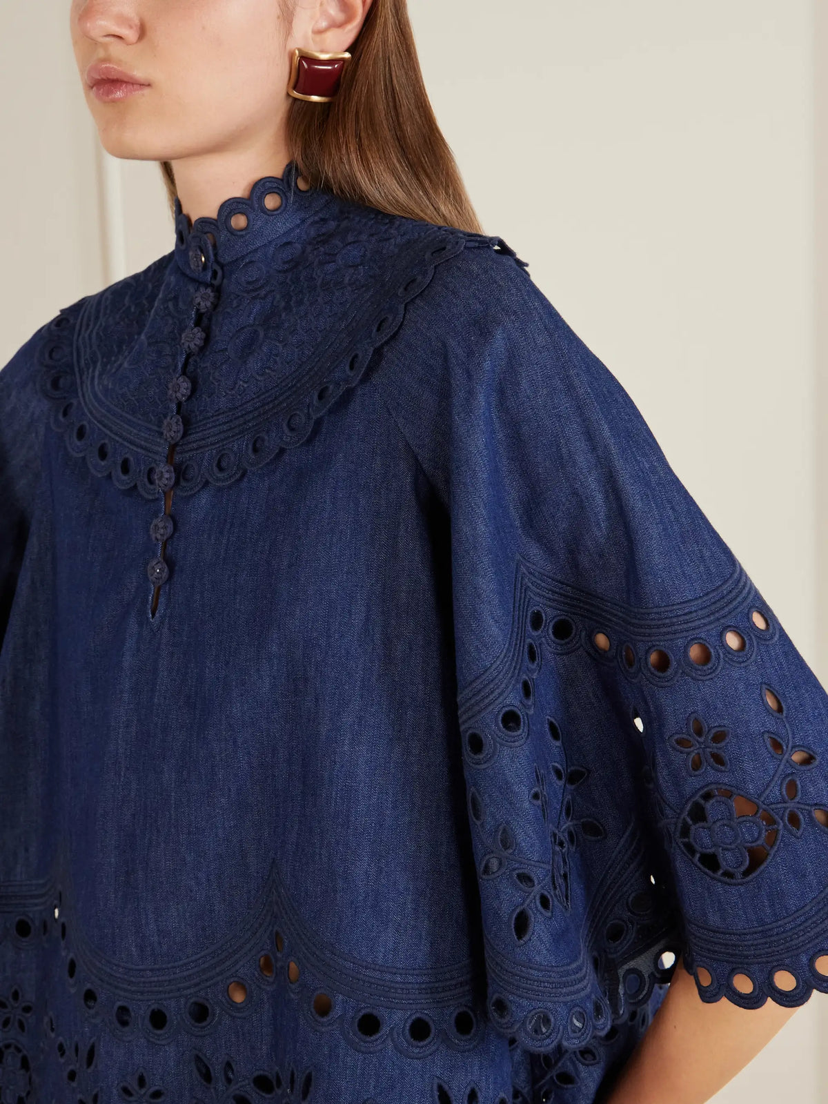 Zimmermann Mahon Broderie Anglaise Denim Shirt