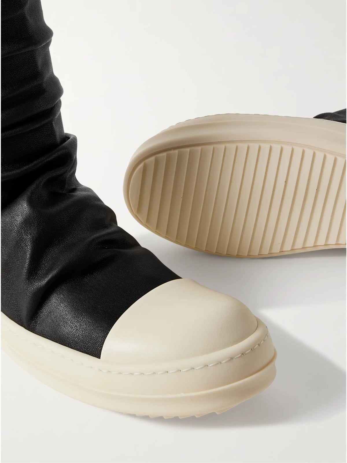 Rubber-trimmed Leather Over-the-knee Boots
