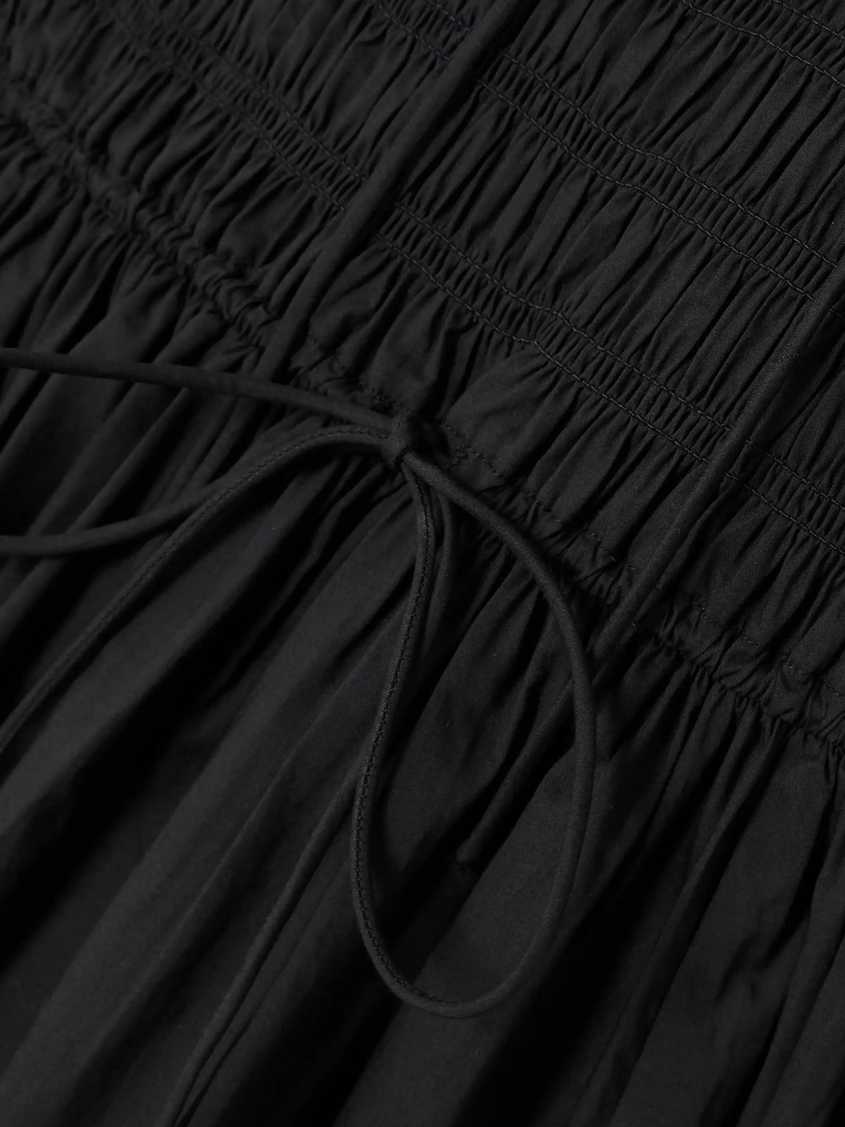 Emmaretta Tie-detailed Shirred Organic Cotton-voile Midi Dress