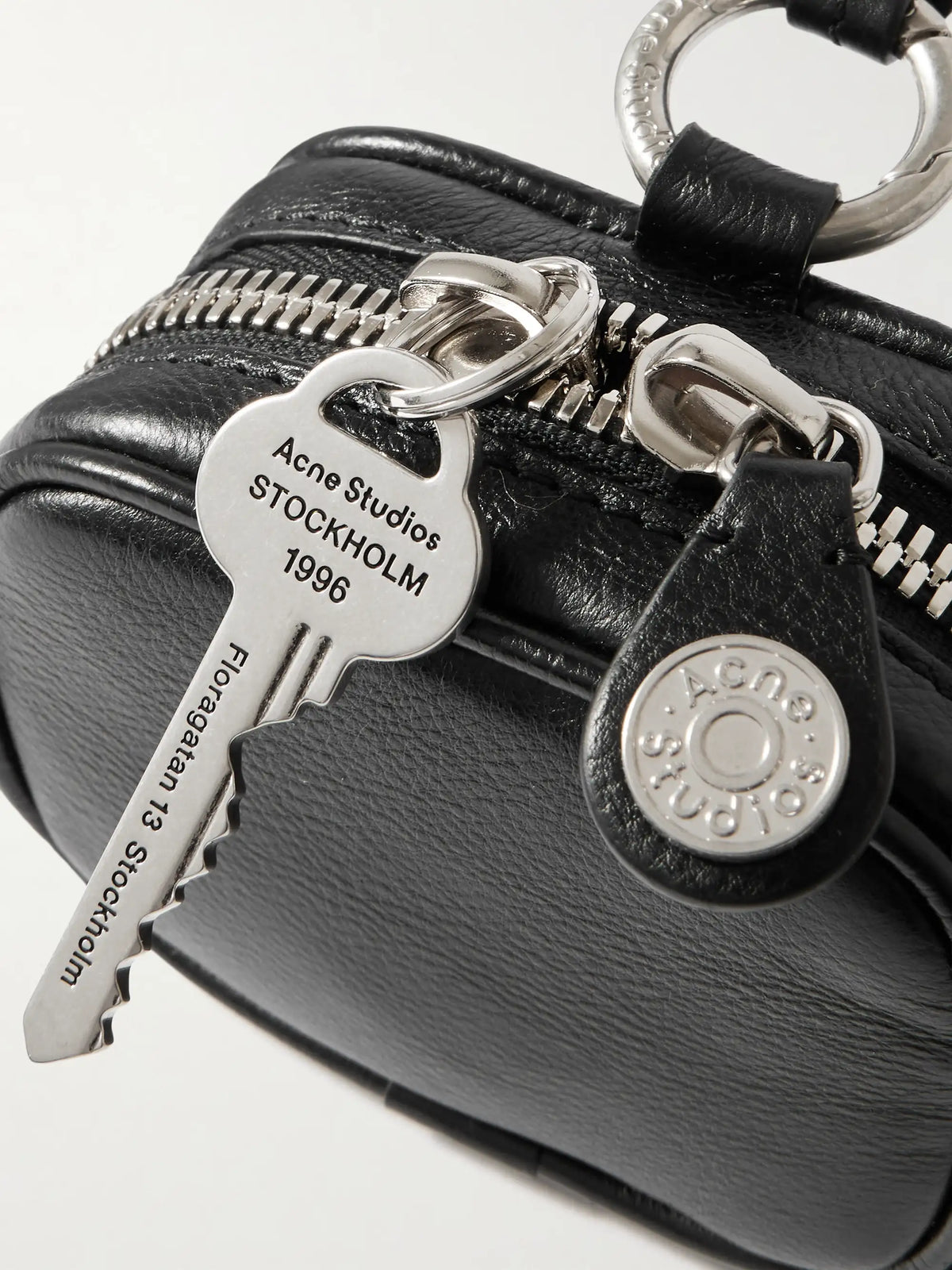 Camero Embellished Leather Keychain
