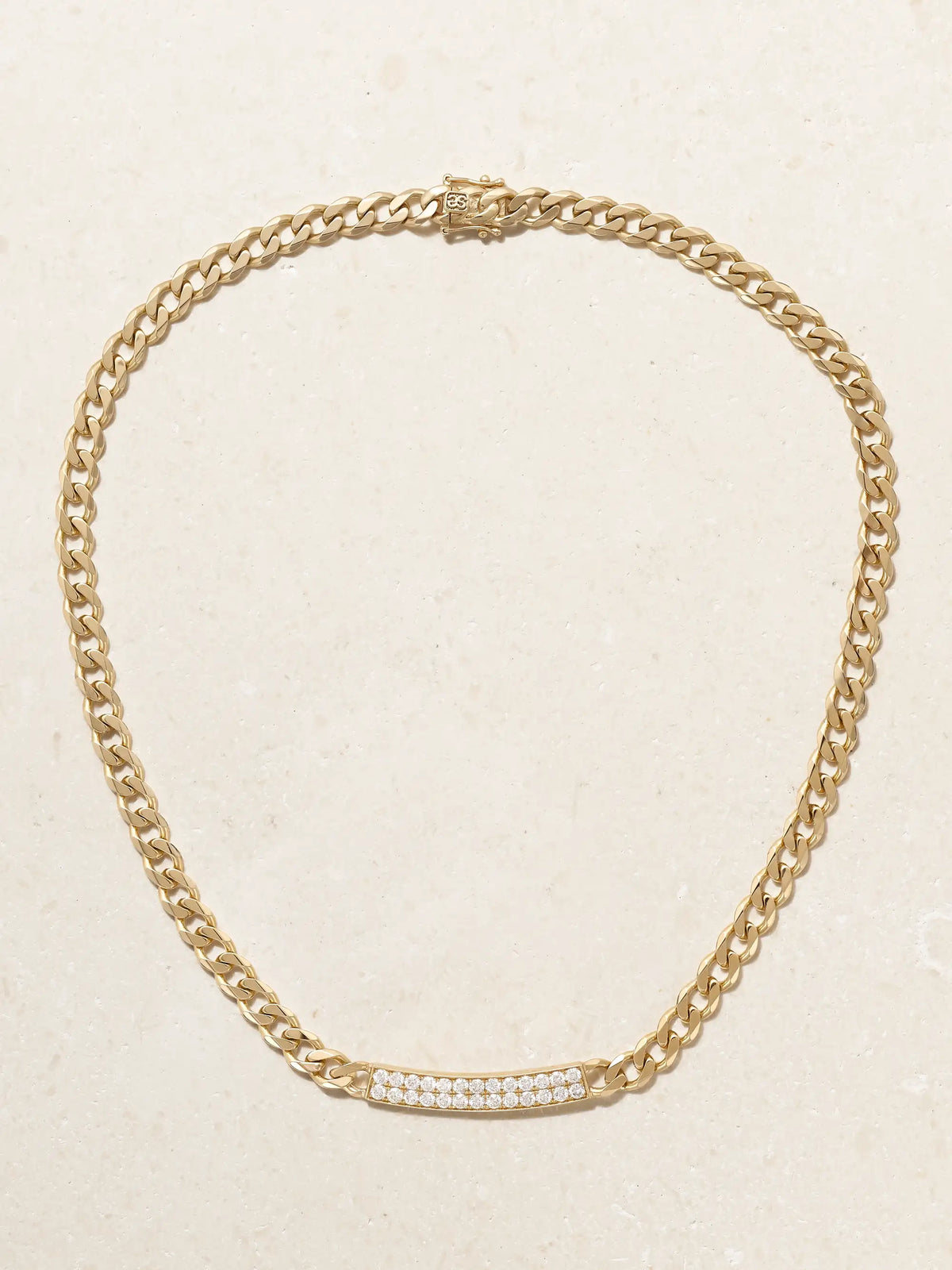 Id Bar 14-karat Gold Diamond Necklace