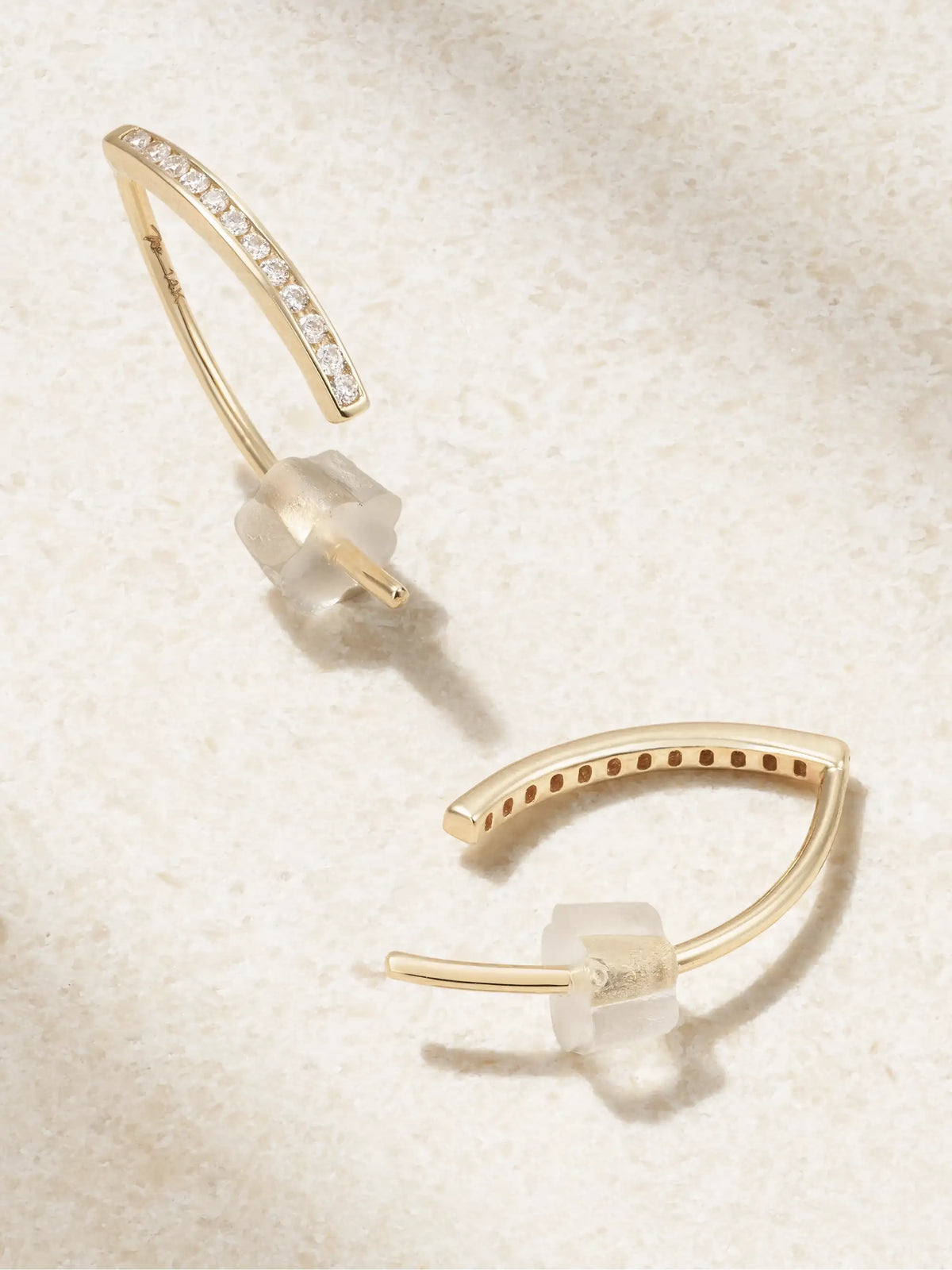 Wishbone 14-karat Recycled Gold Diamond Earrings