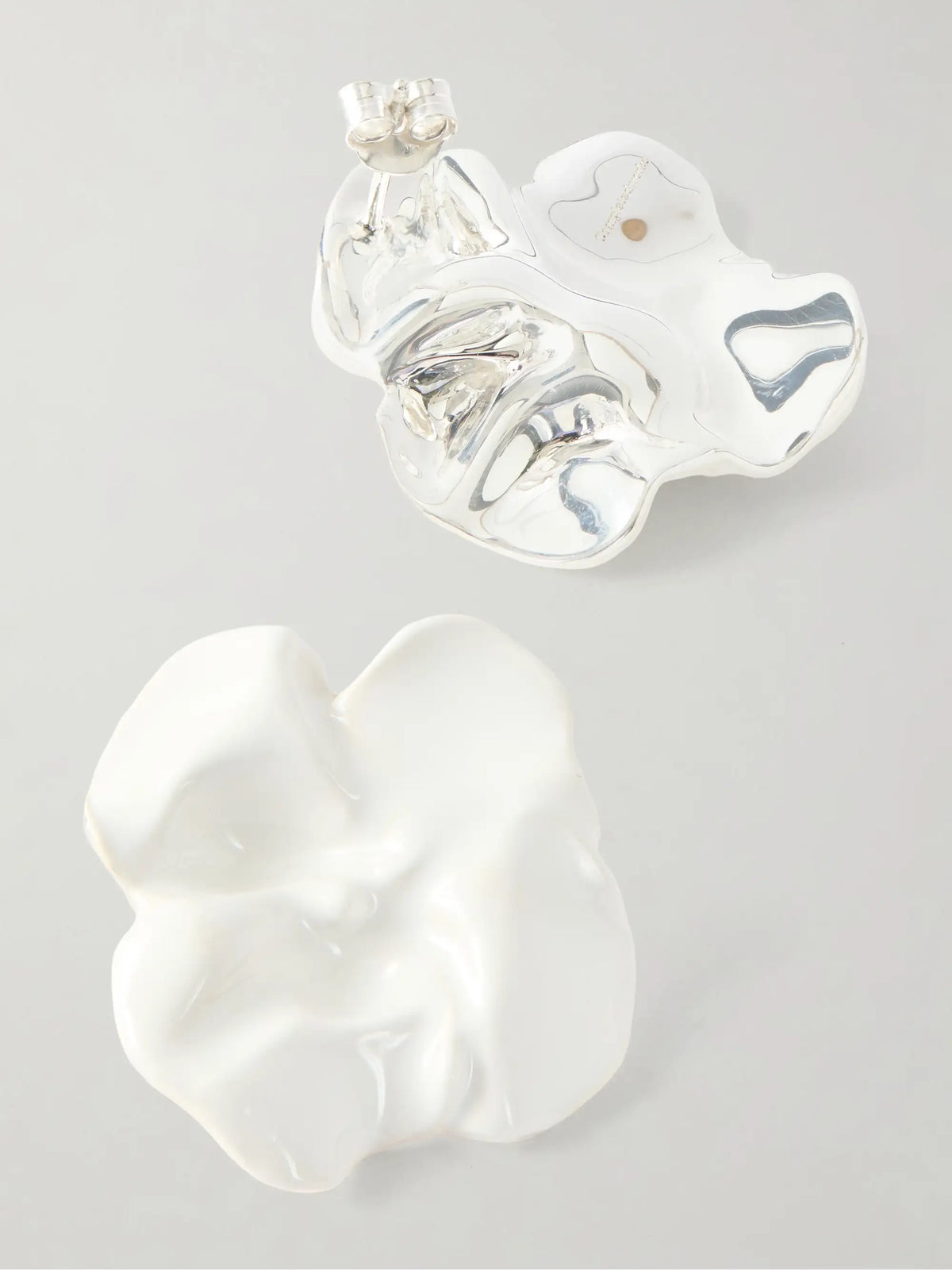 Flower Silver-plated And Enamel Earrings