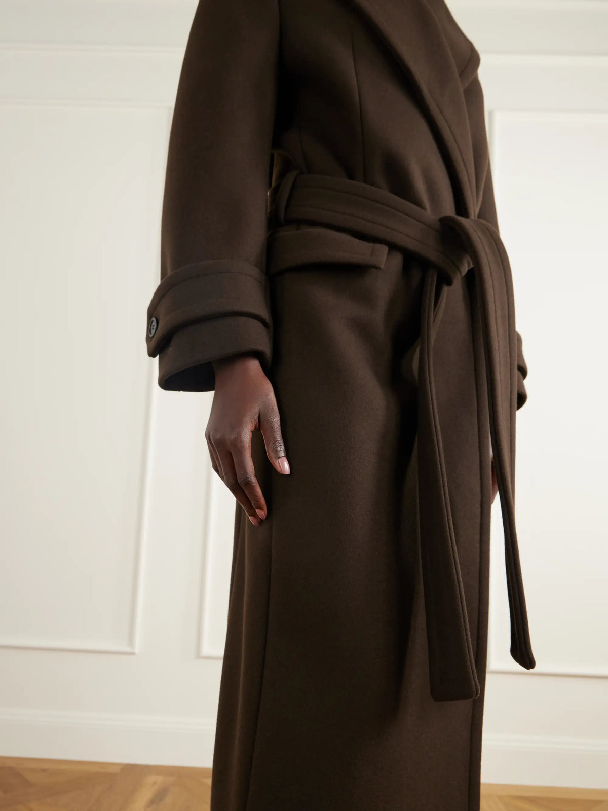 Balmain Belted Double-breasted Wool-felt Coat