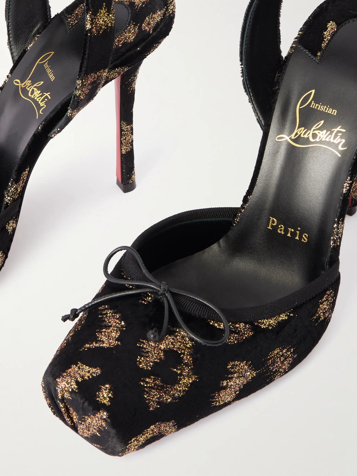 Cassia 100 Bow-detailed Satin-trimmed Fil Coupé Velvet Pumps