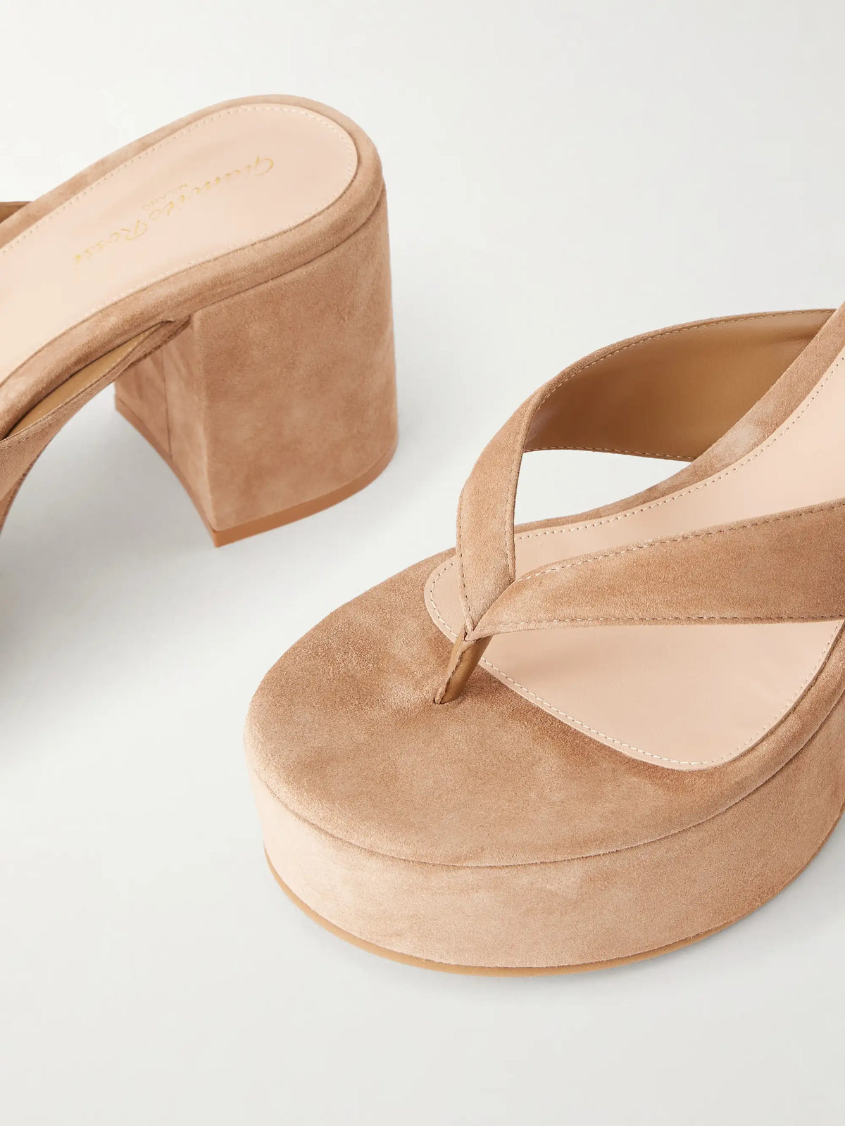 35 Suede Platform Thong Sandals