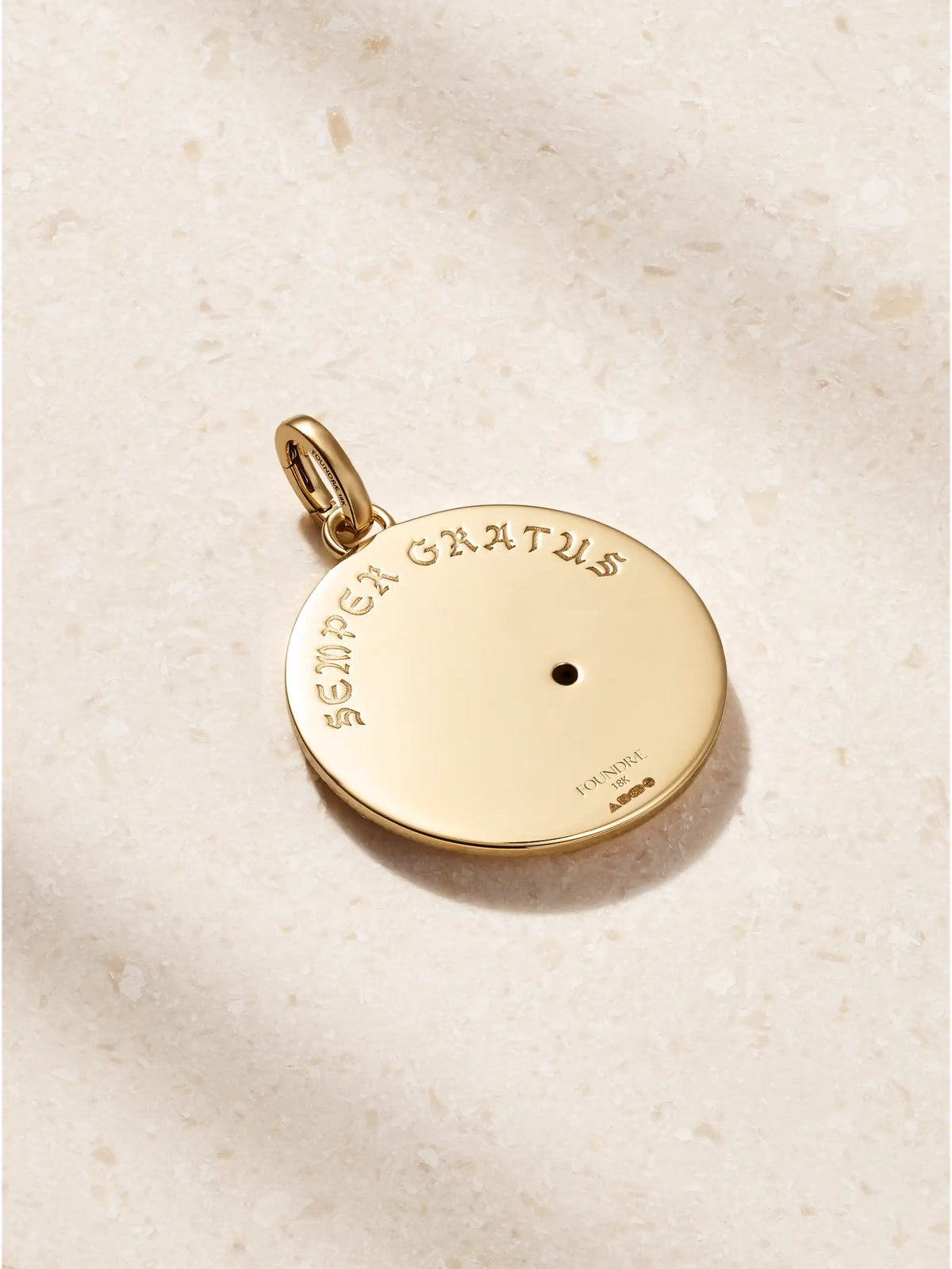 Infinite Gratitude Large 18-karat Gold Diamond Pendant