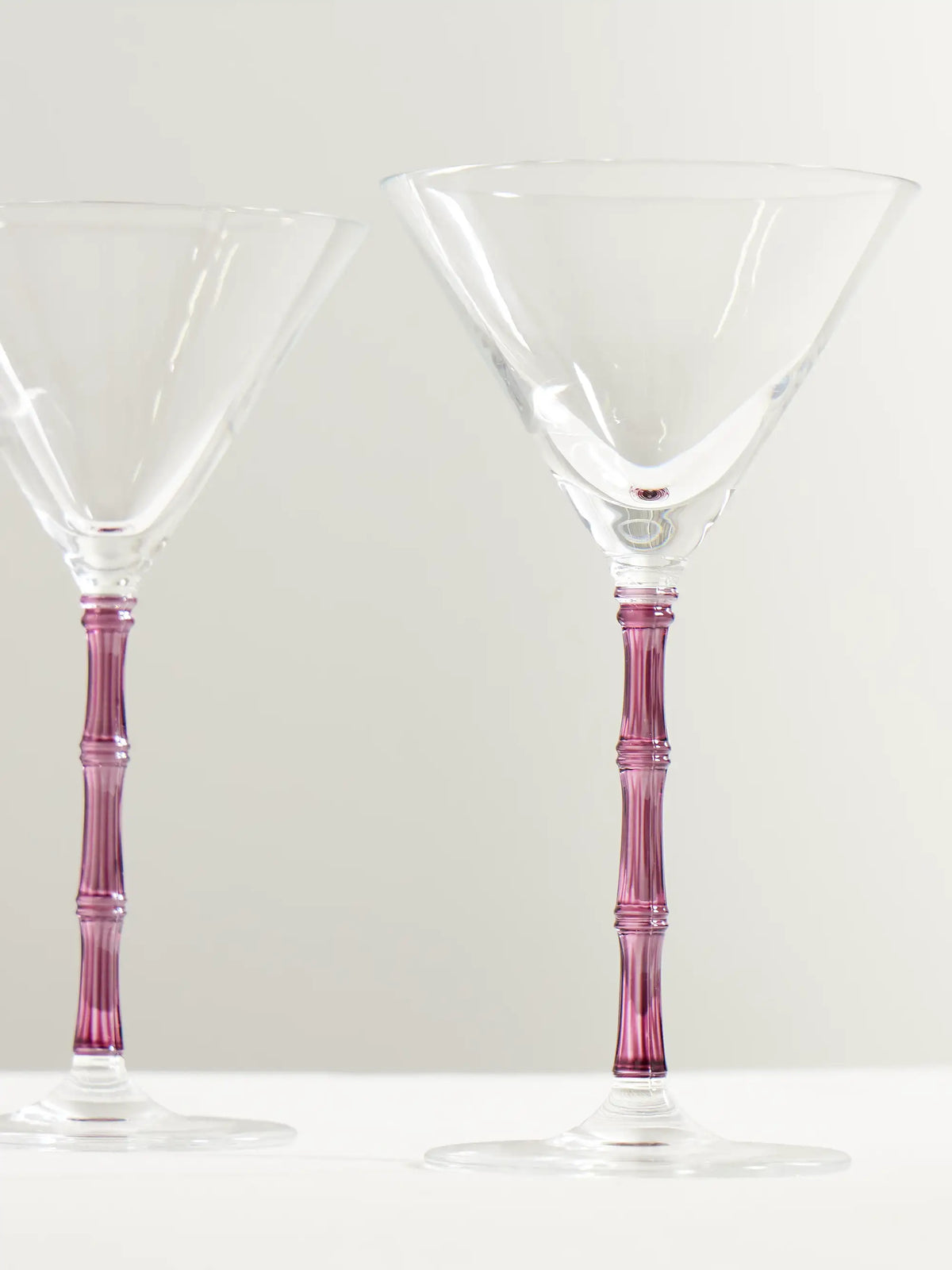 Bamboo Set Of Two Crystal Martini Glasses