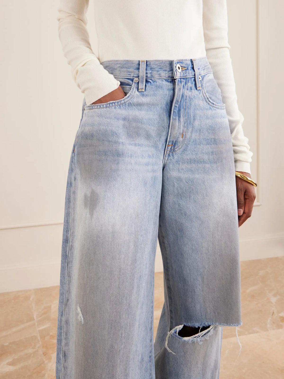 Tess Long Distressed Boyfriend Jeans