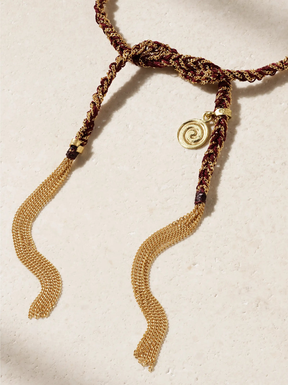 Lucky Passion + Swirl 18-karat Gold And Silk Bracelet