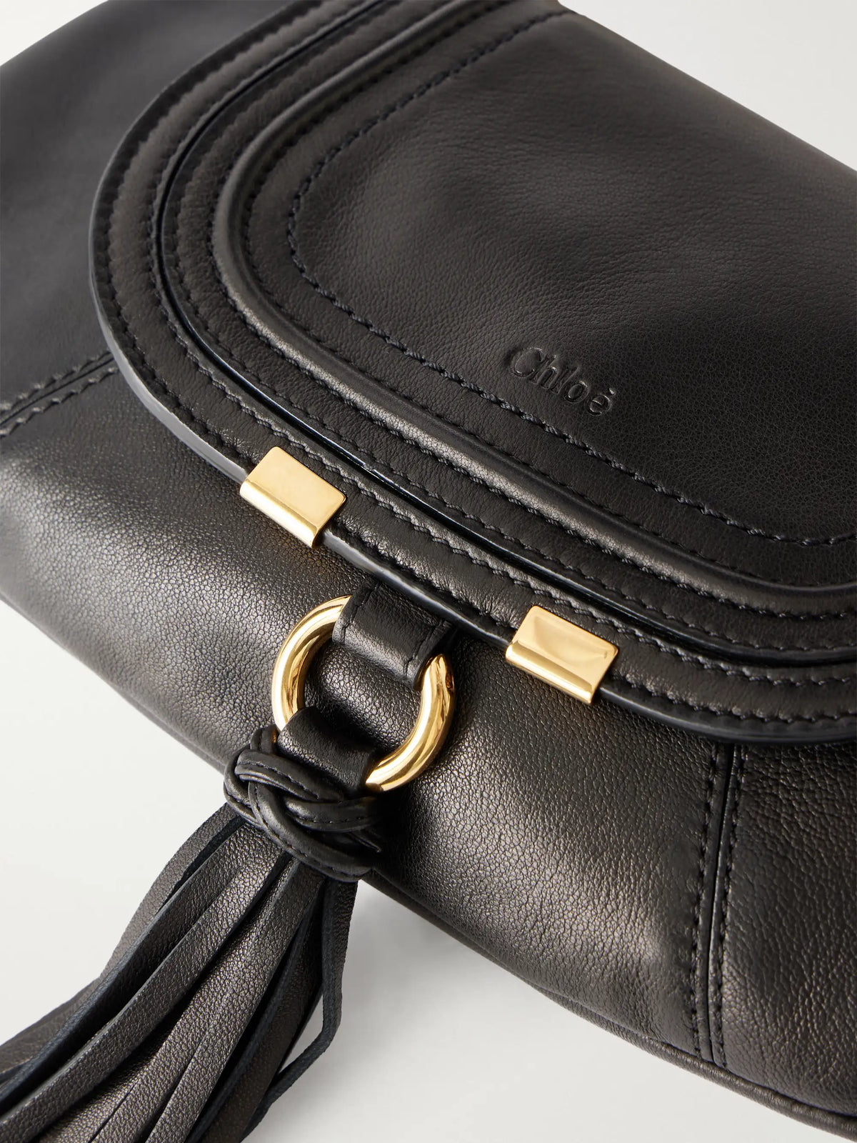 Chloé Marcie Foulard Fringe-trimmed Leather Shoulder Bag