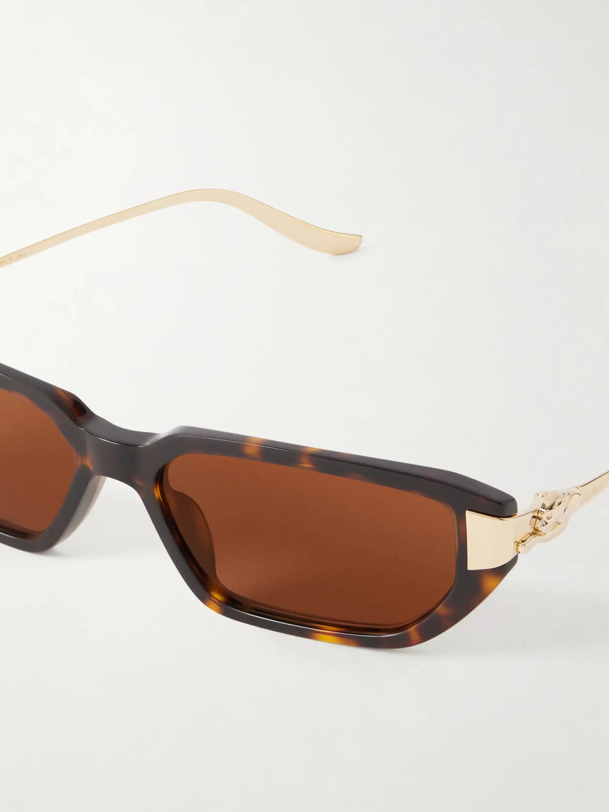 Eyewear Panthère De Cartier Rectangular-frame Recycled-acetate Gold-tone Sunglasses