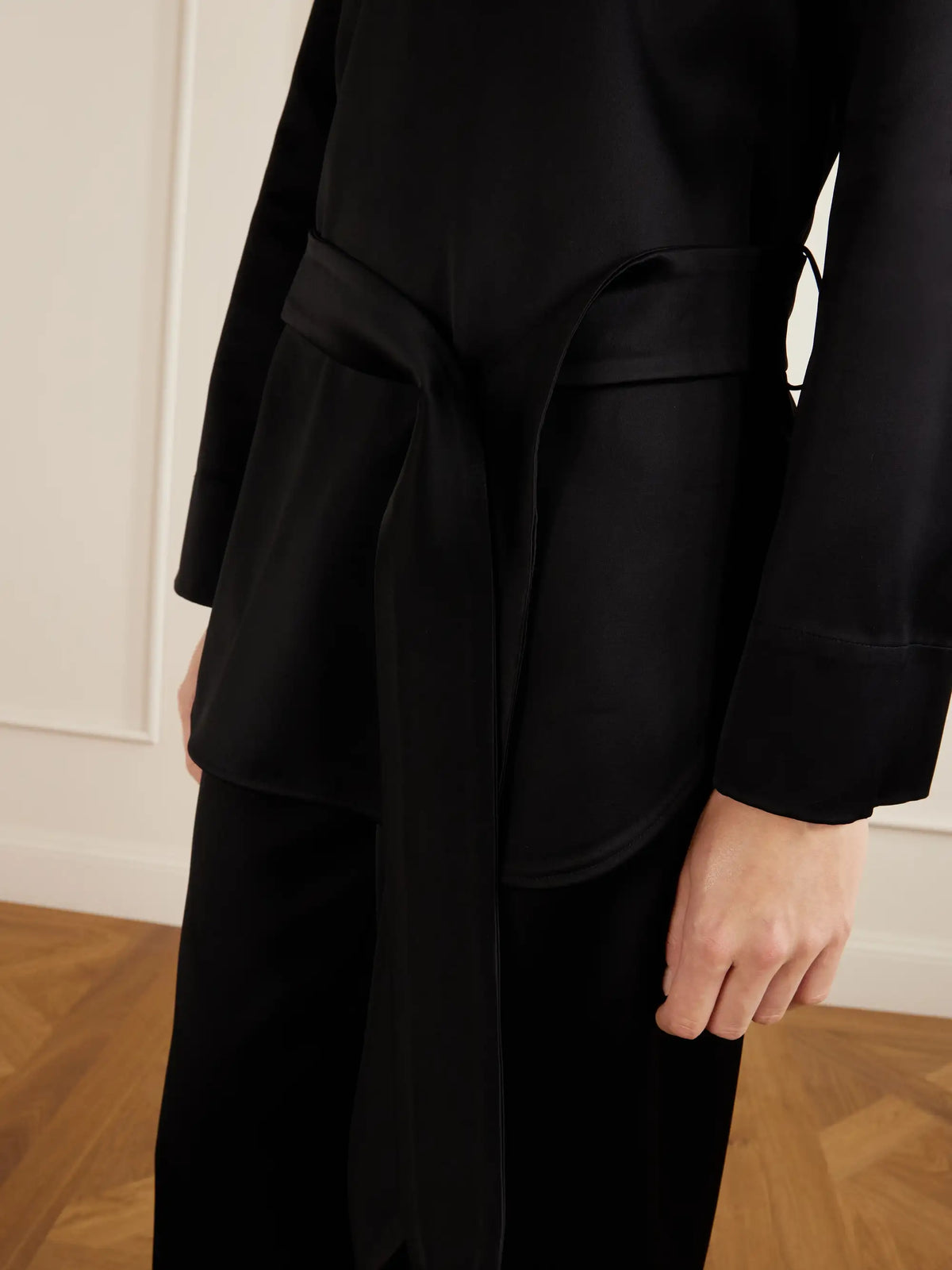 Belted Satin Blouse