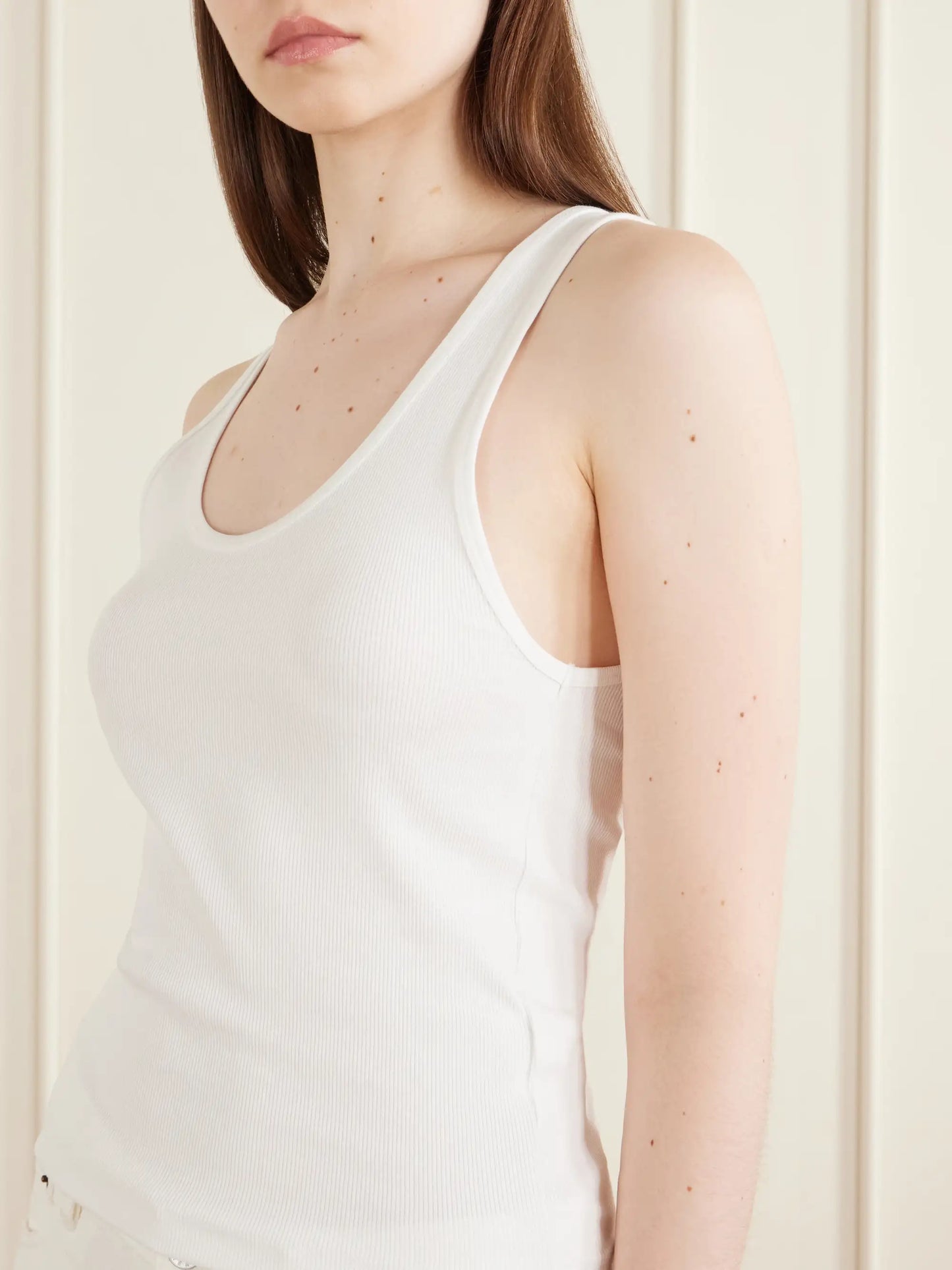 Ribbed Organic Cotton-blend Jersey Tank