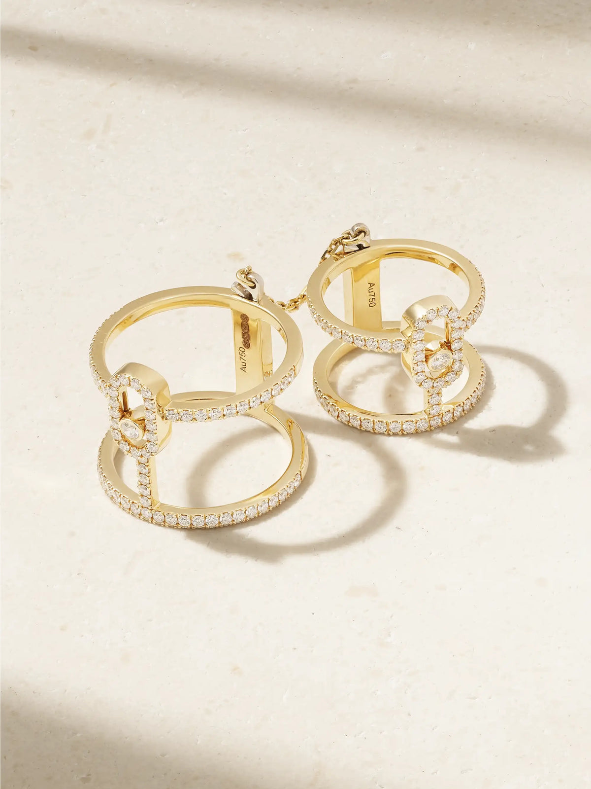 Move Uno Double 18-karat Gold Diamond Ring