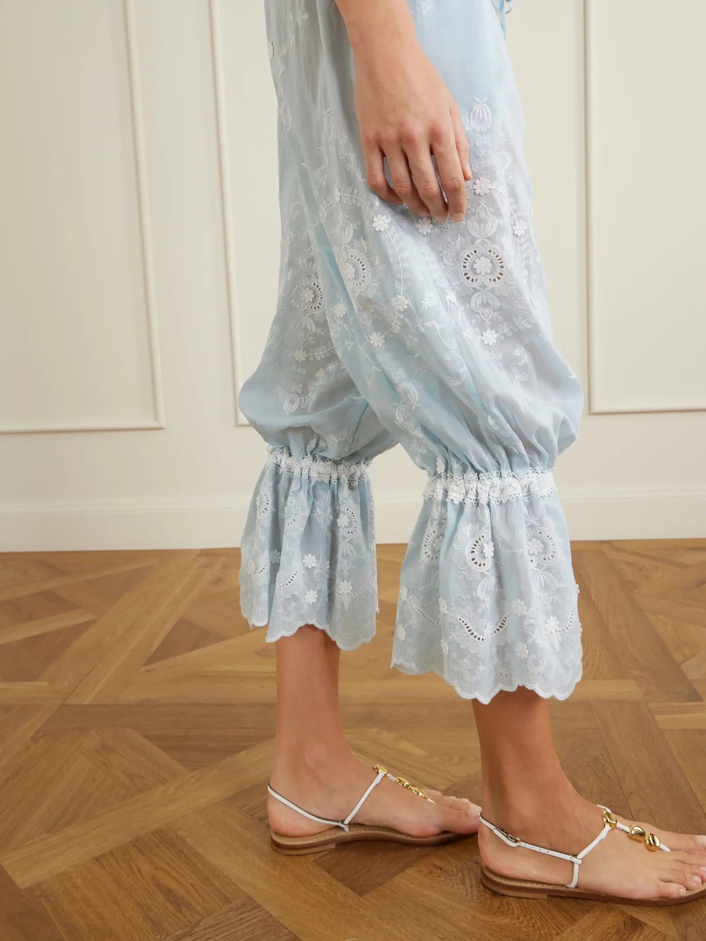 Nell Embroidered Silk-blend Balloon Pants