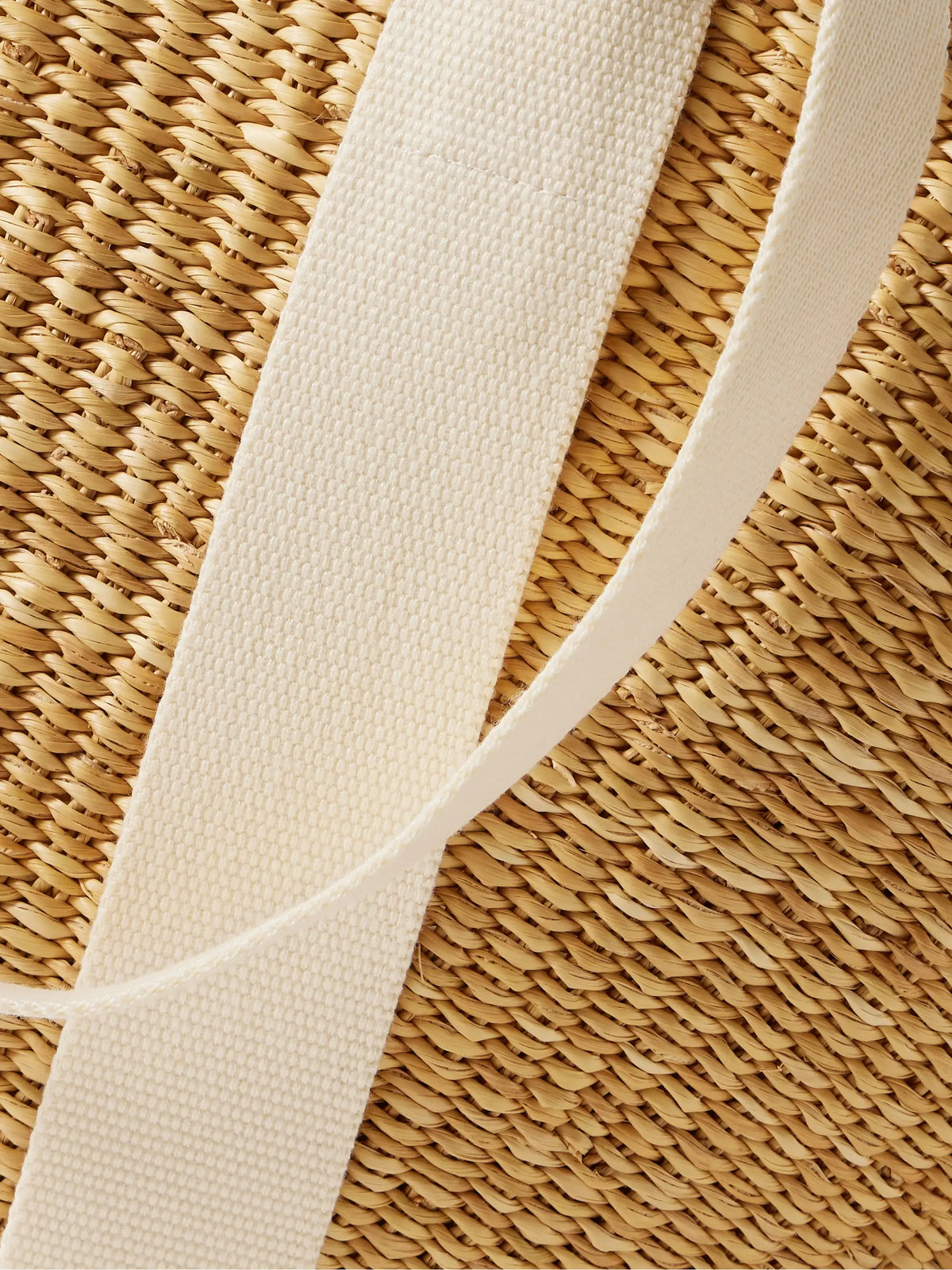 Sophie Canvas-trimmed Woven Straw Tote