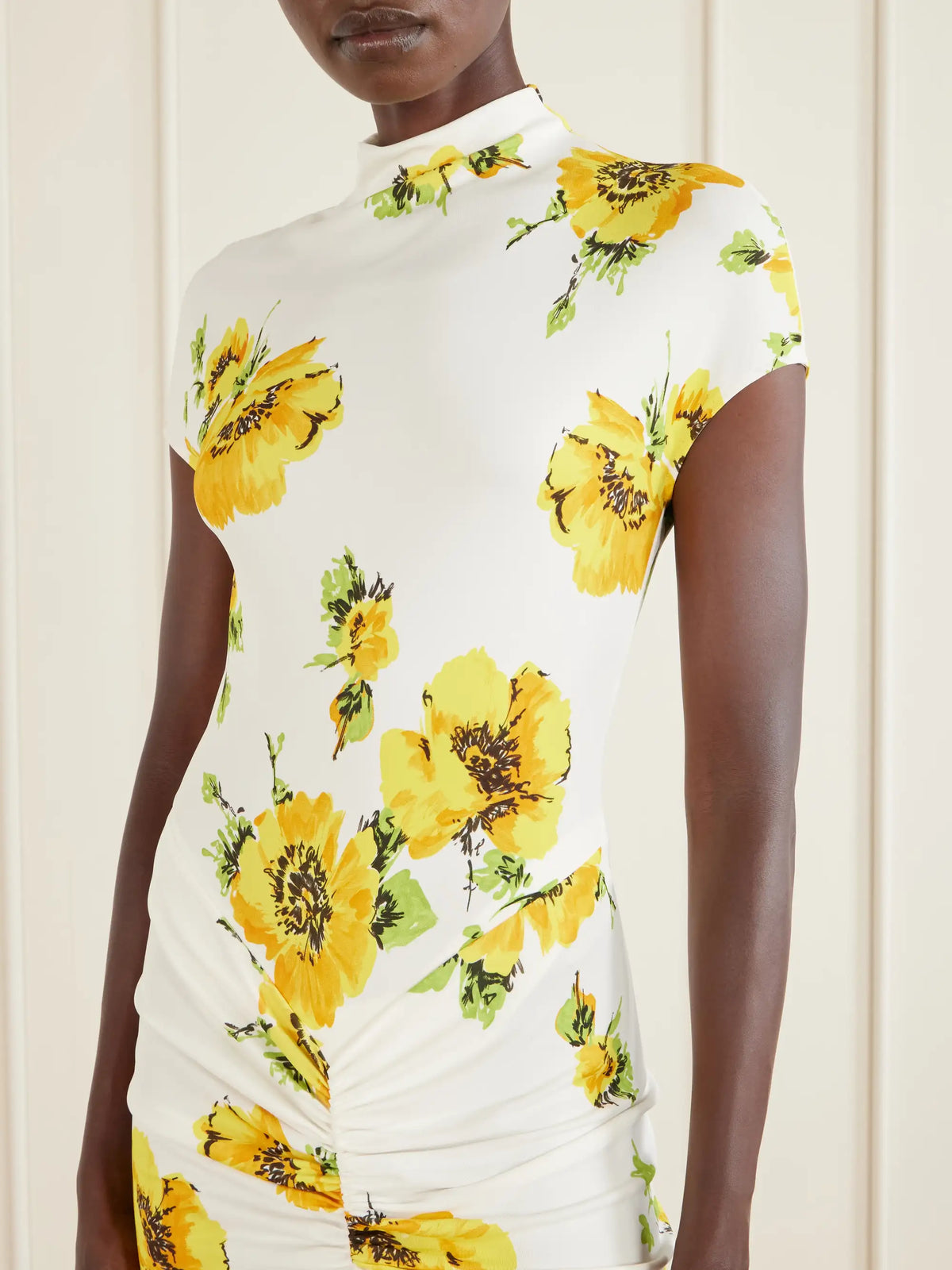 Floral-print Jersey Draped Maxi Dress