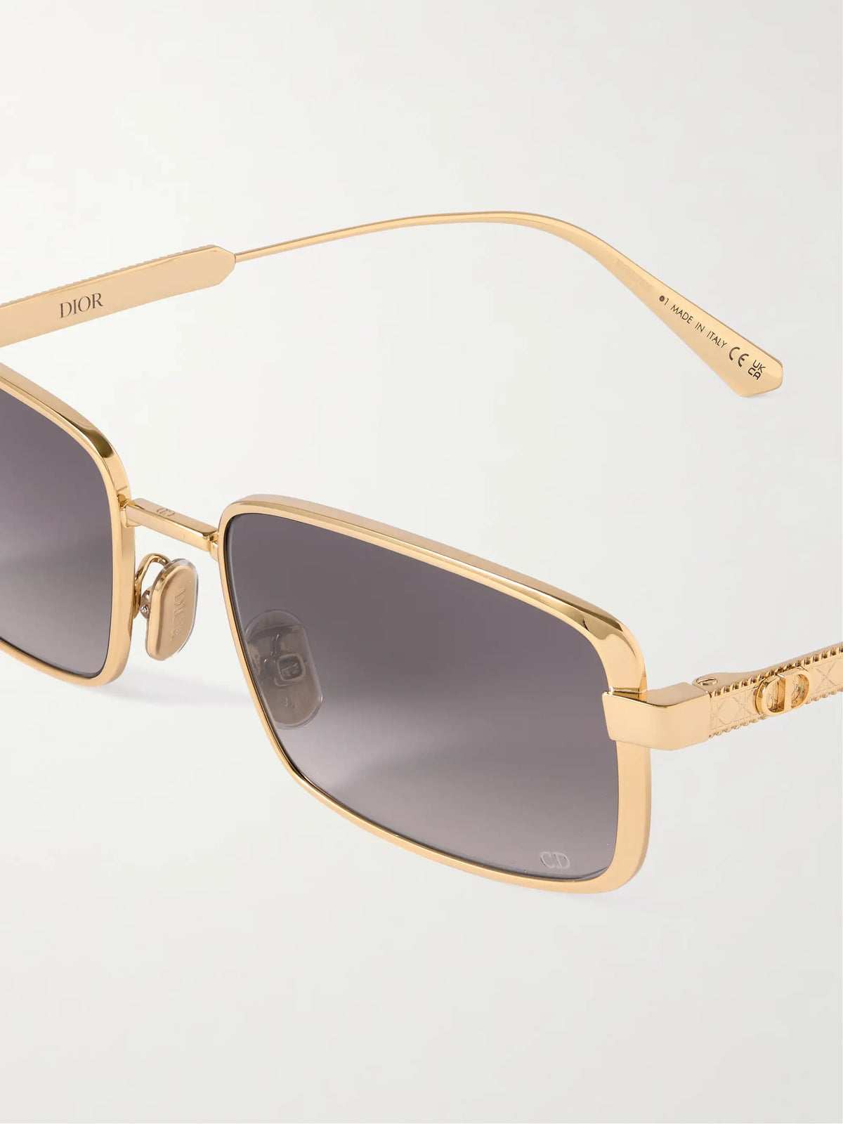 Diorcannage S2u Rectangular-frame Gold-tone Sunglasses