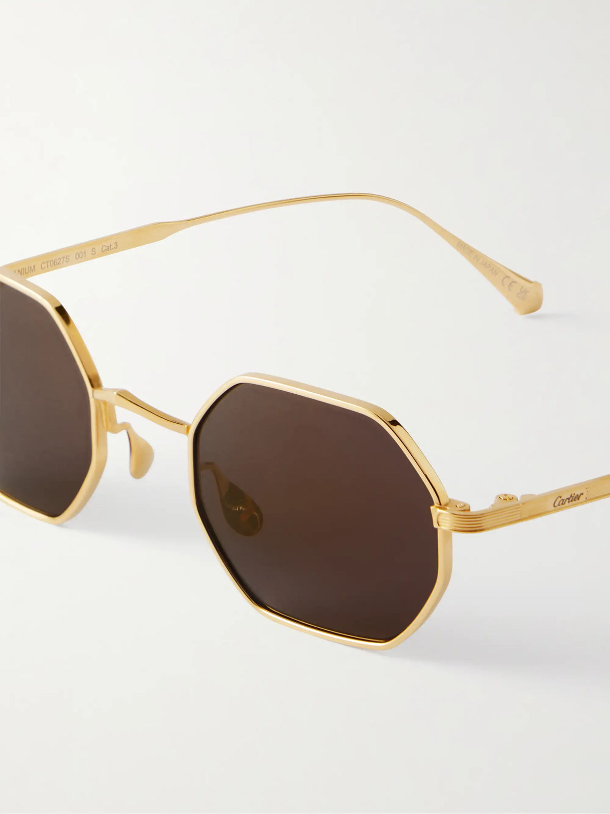 Octagon-frame Gold-tone Sunglasses