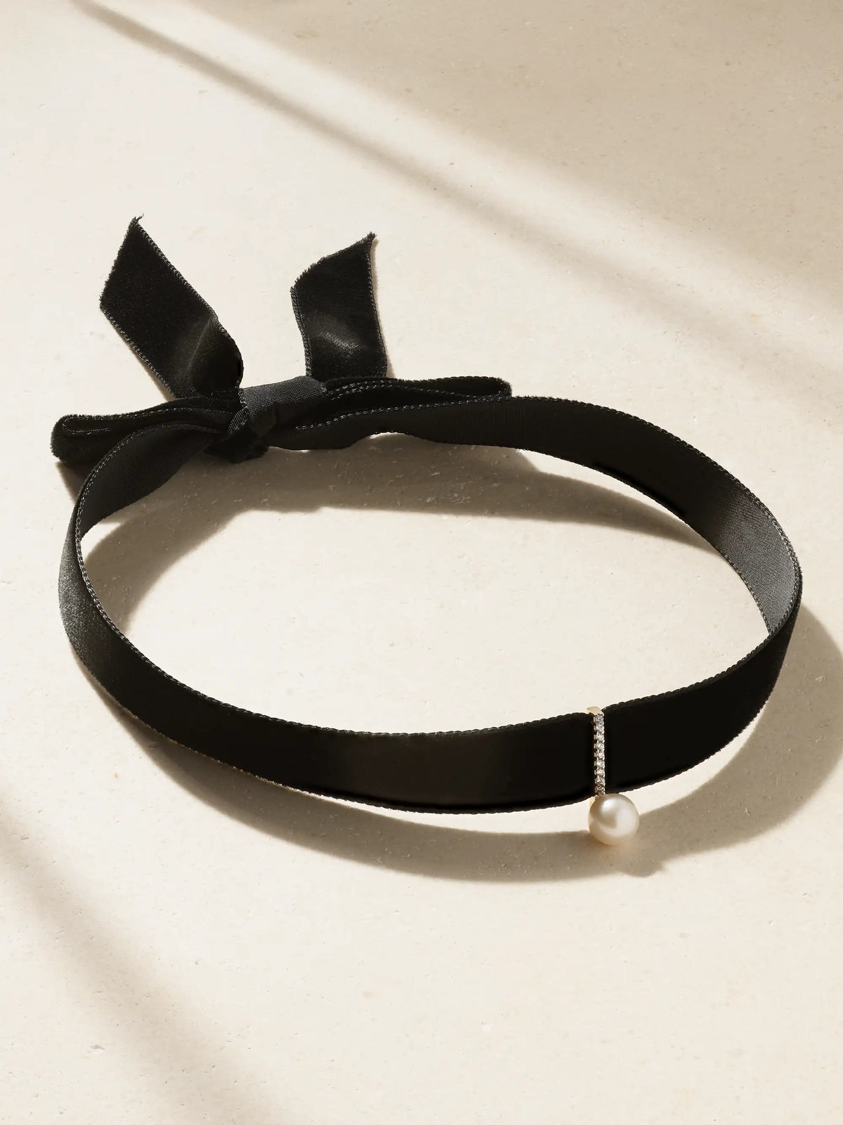 Lady Velvet, 14-karat Gold, Pearl And Diamond Choker
