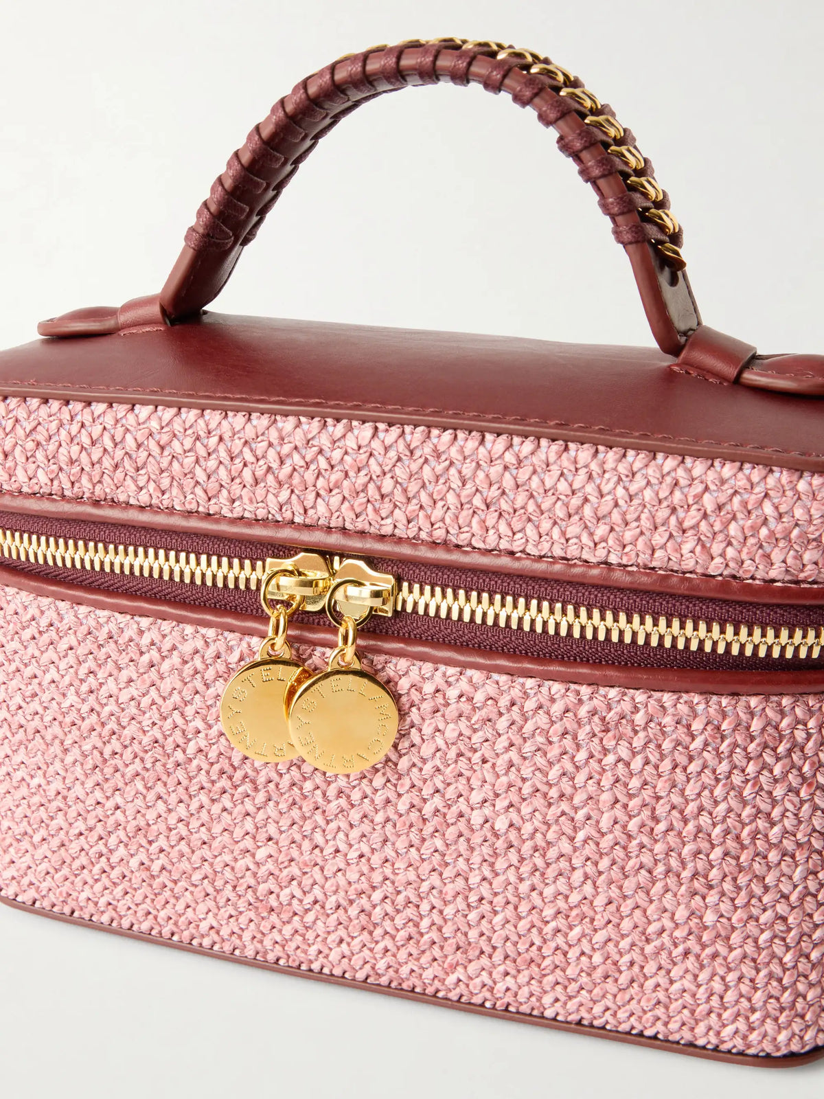 Falabella Vanity Case Vegetarian Leather-trimmed Raffia Shoulder Bag