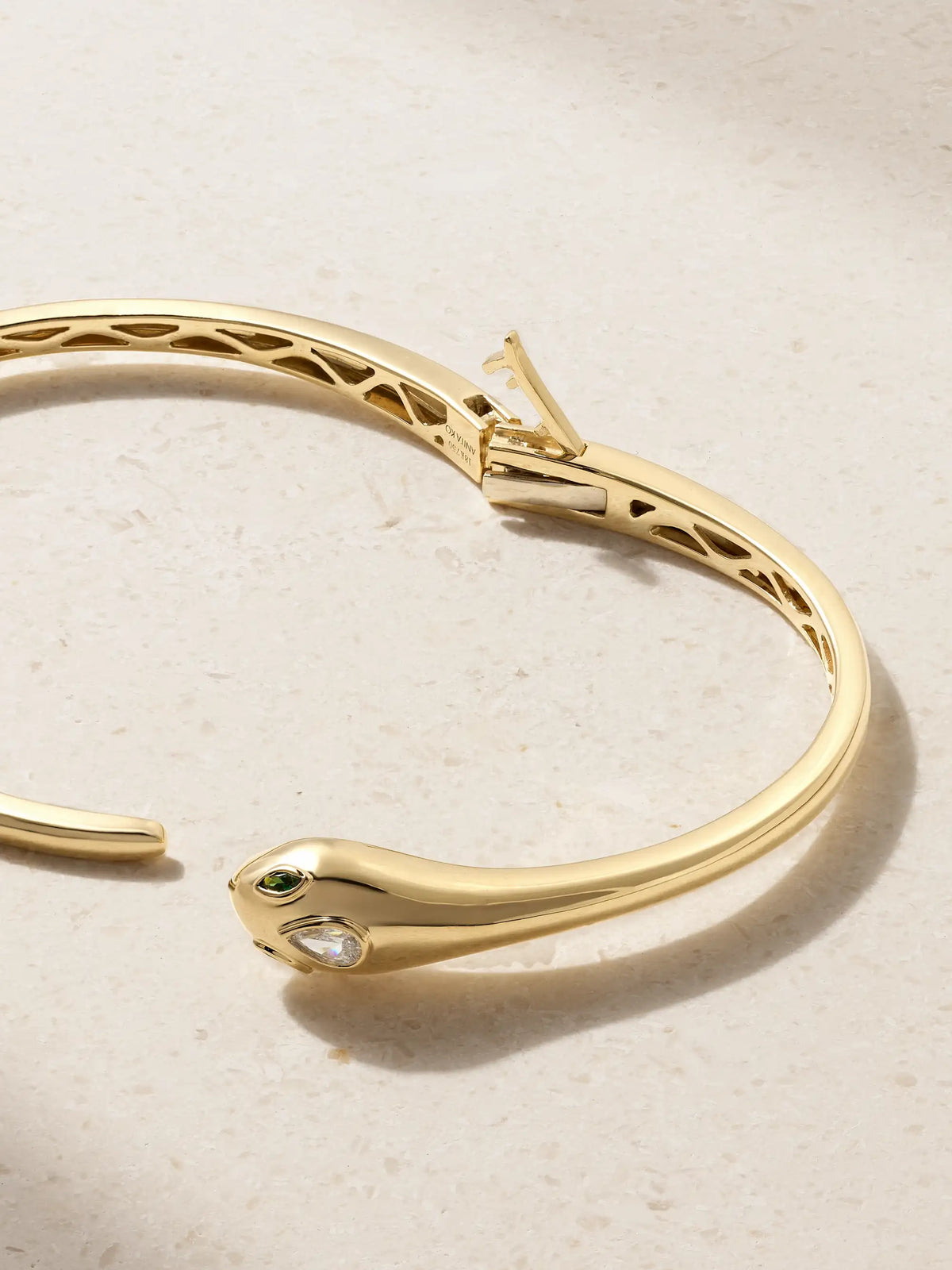 Snake Coil 18-karat Gold, Diamond And Emerald Bracelet