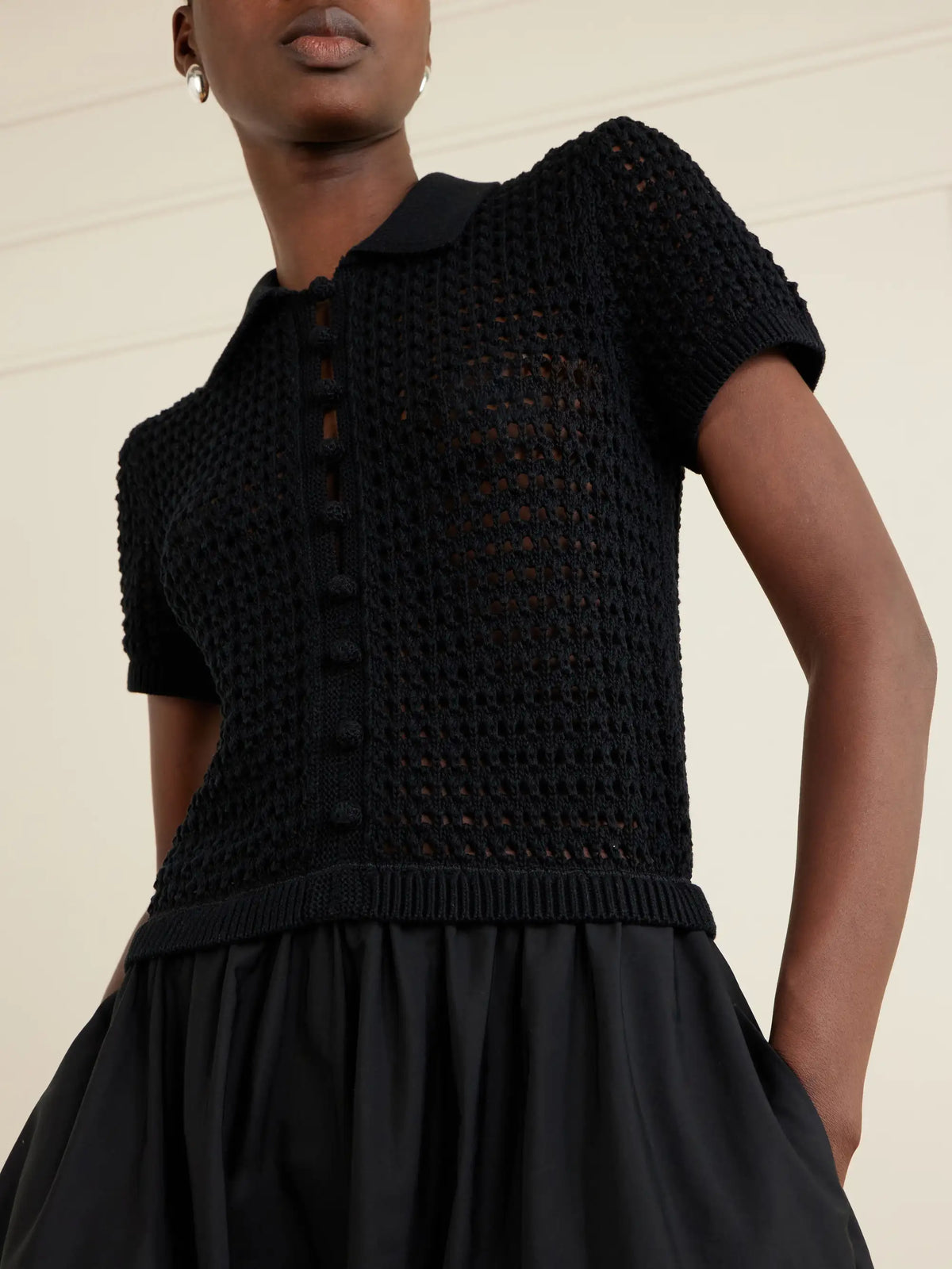 Crocheted Cotton-poplin Maxi Dress