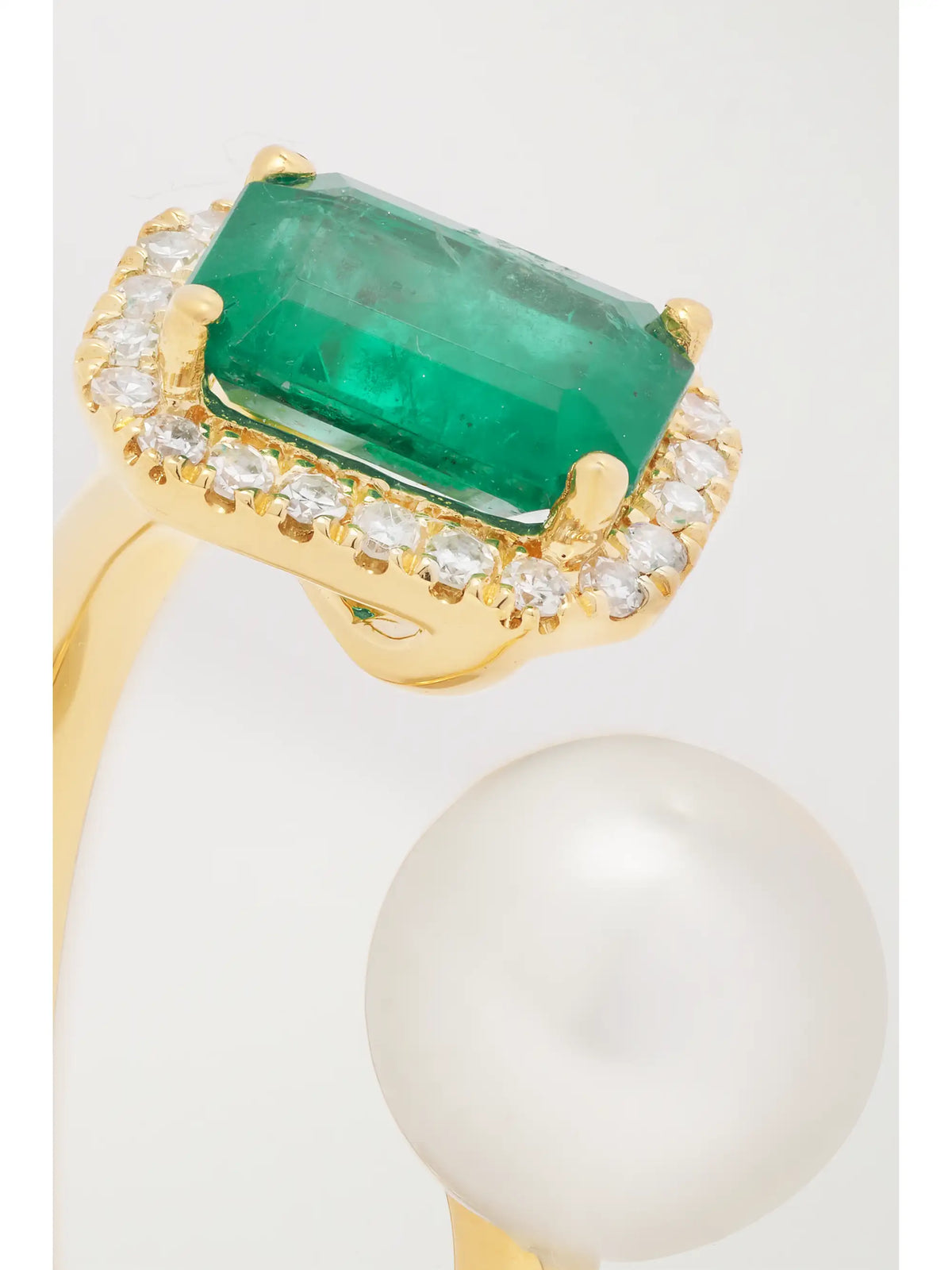 18-karat Gold, Diamond, Emerald And Pearl Ring