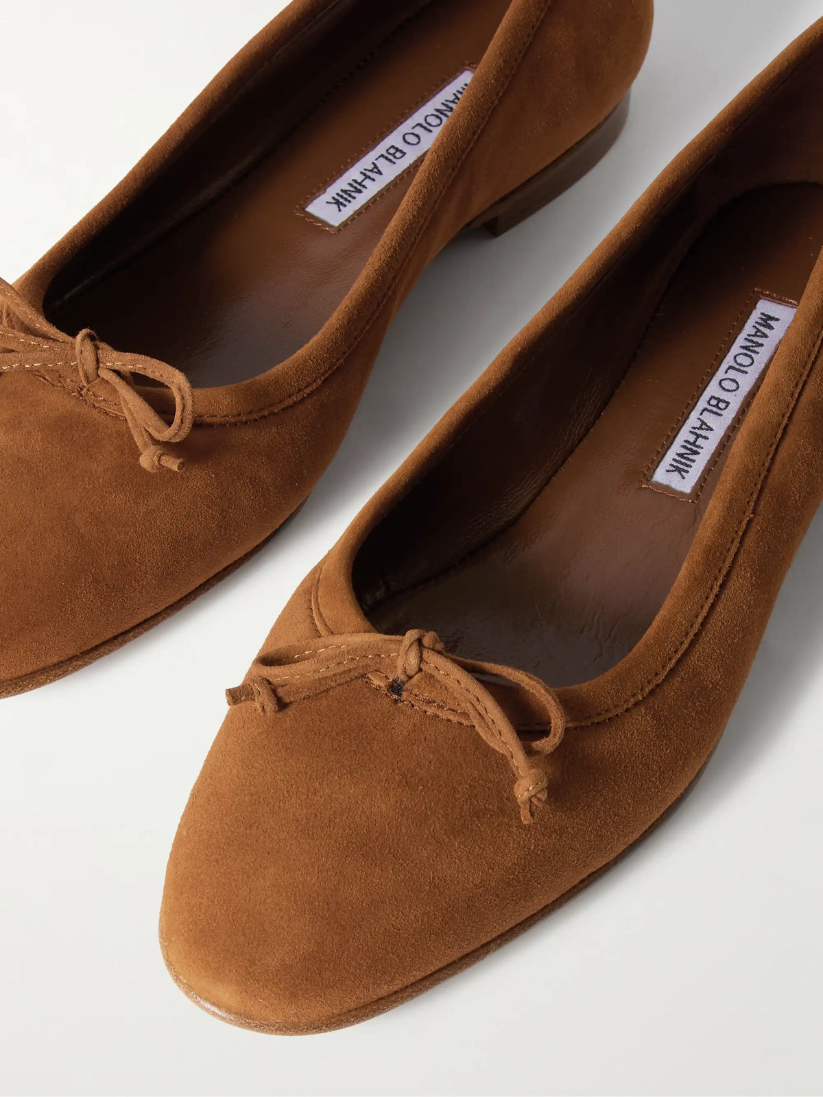 Veralli Bow-detailed Suede Ballet Flats